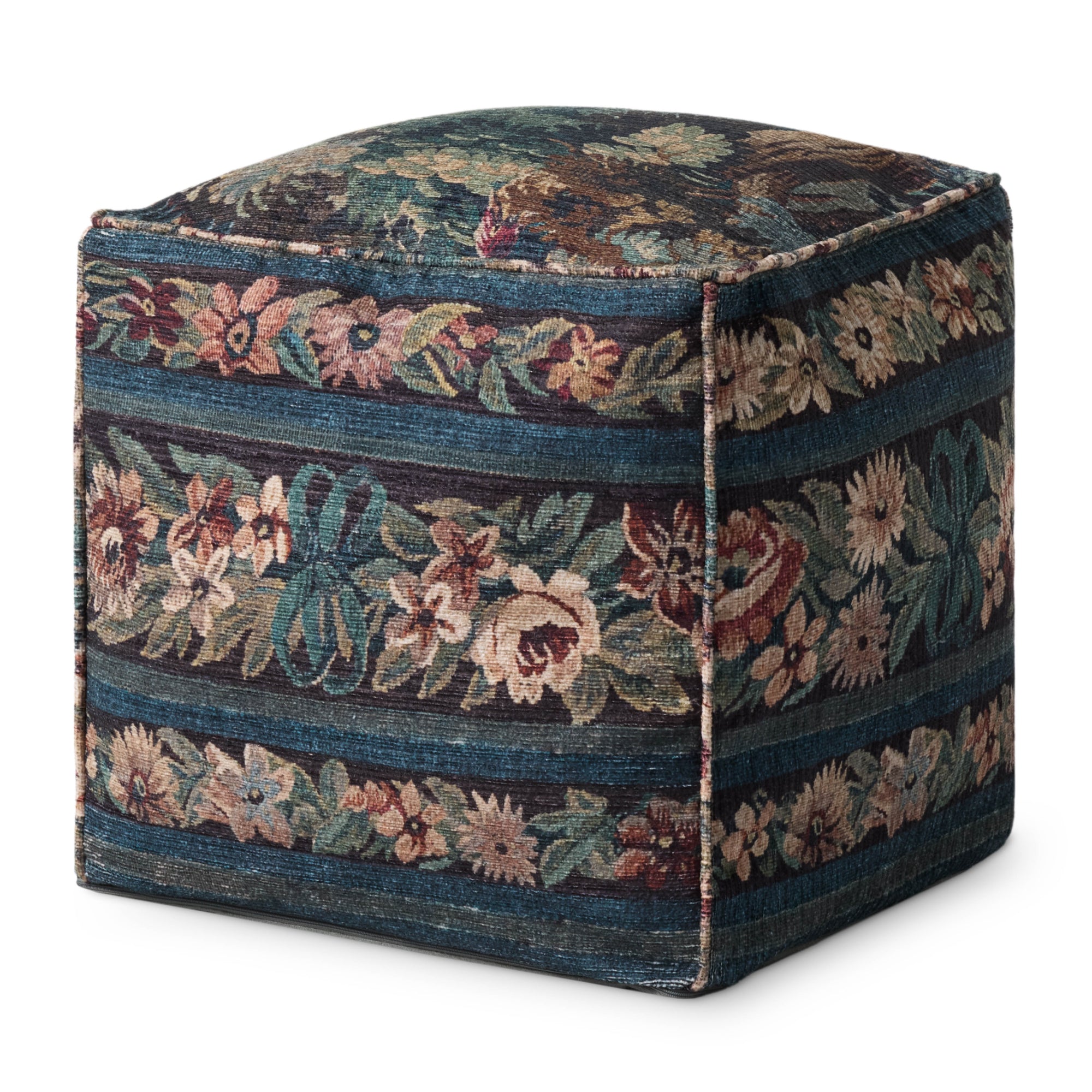 Loloi LPF0045 Blue/Multi Pouf