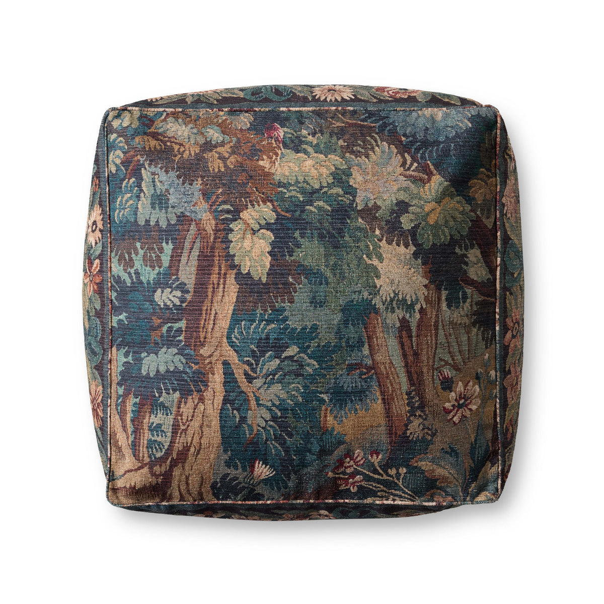 Loloi LPF0045 Blue/Multi Pouf by Loloi