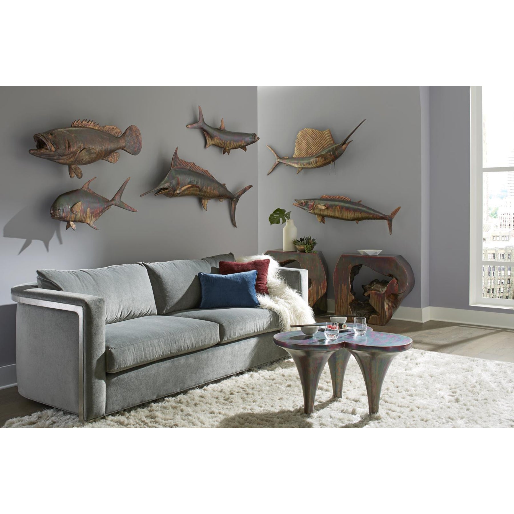 Australian Bat Fish Wall Sculpture - Brown