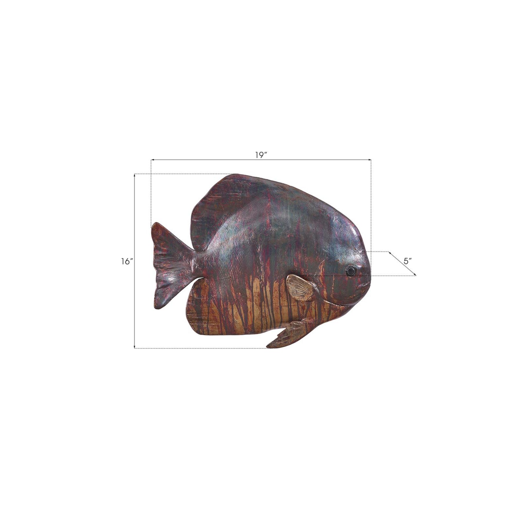Australian Bat Fish Wall Sculpture - Brown