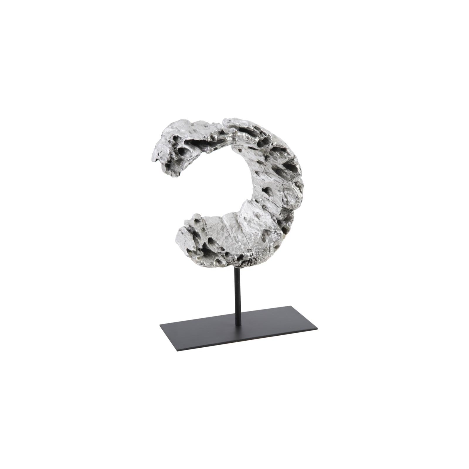 Cast Eroded Wood Semi Circle on Stand
