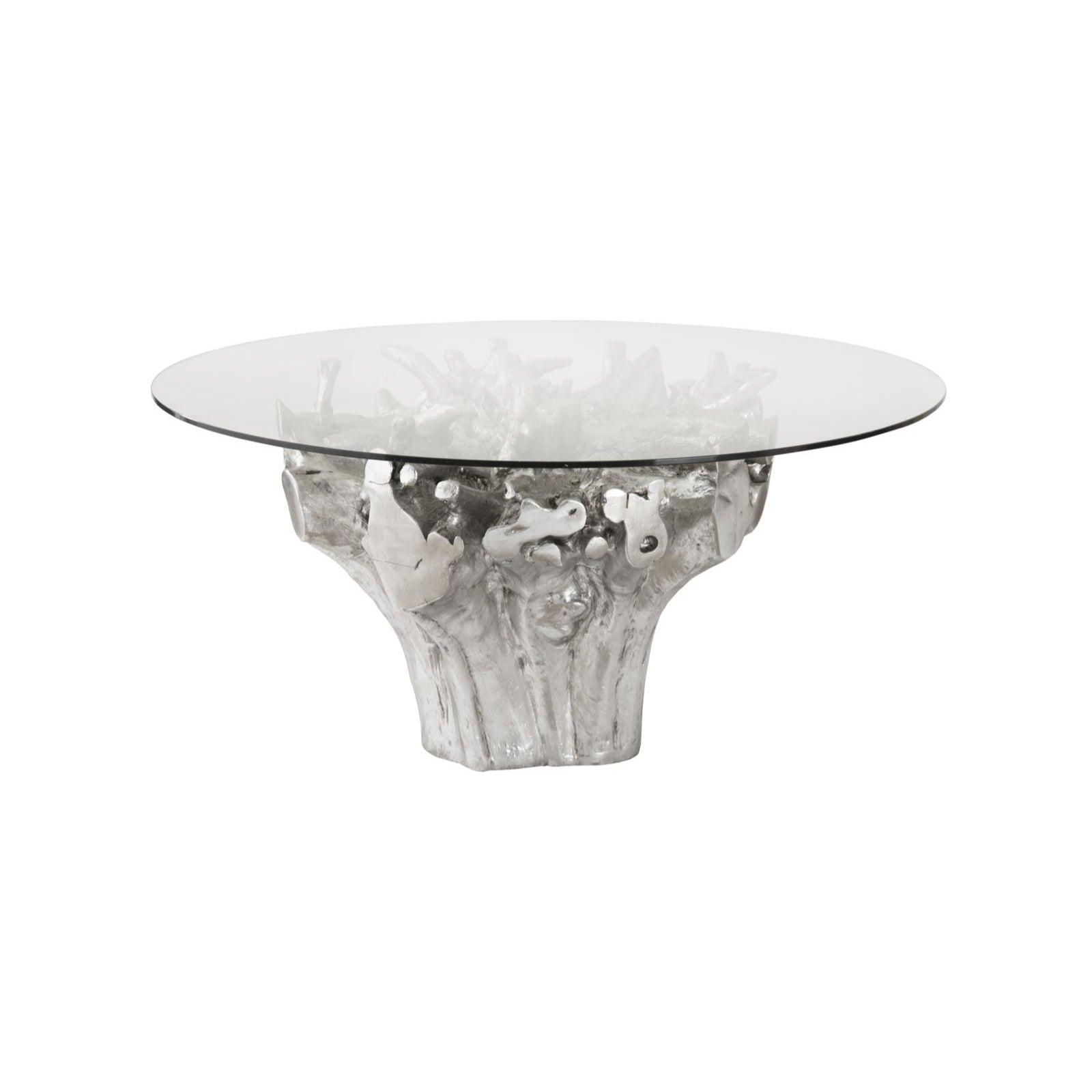 Cast Root Small Silver Dining Table Base