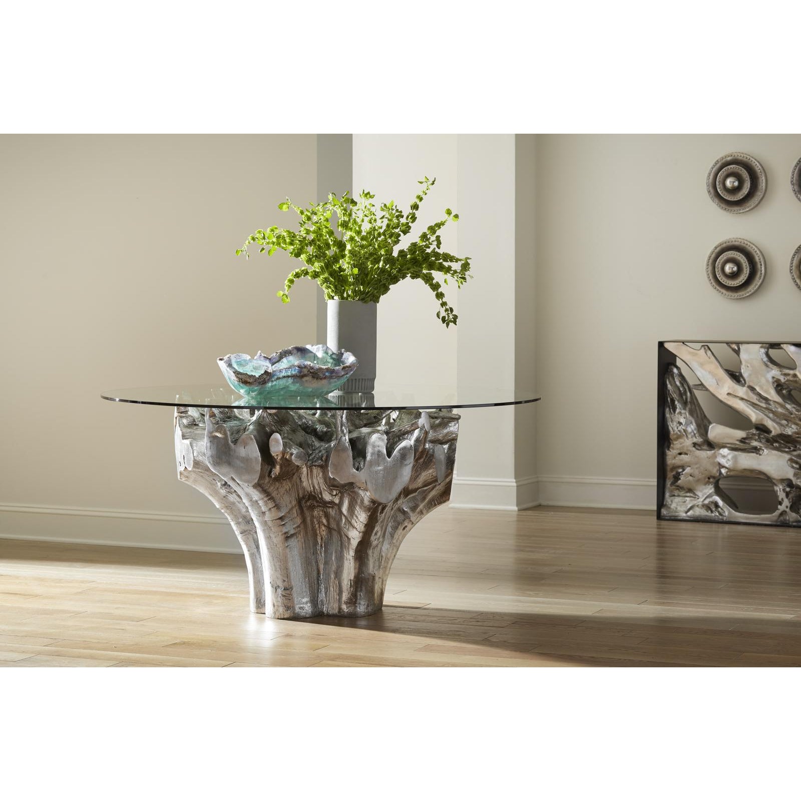 Cast Root Small Silver Dining Table Base