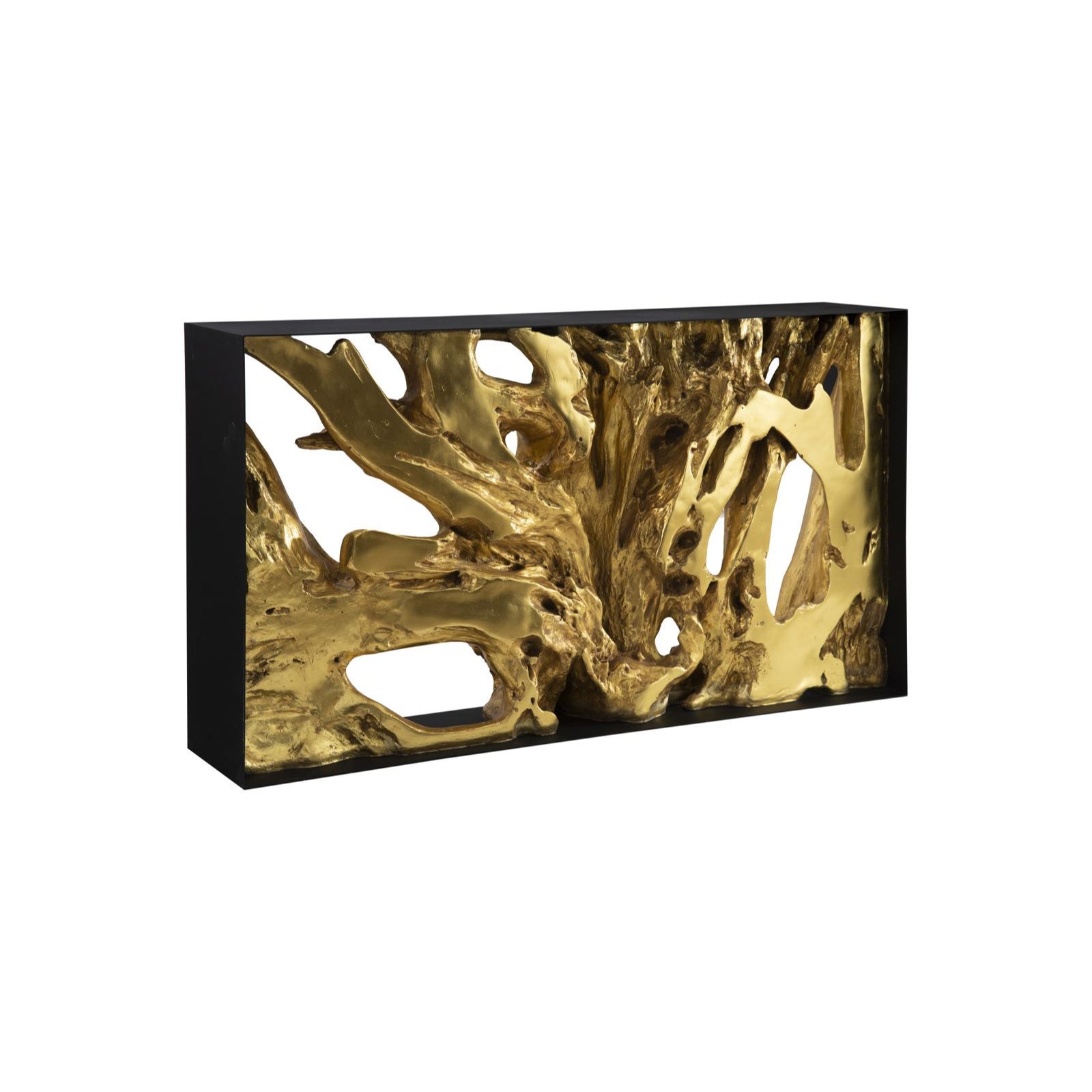 Cast Root Metal Framed Small Console Table