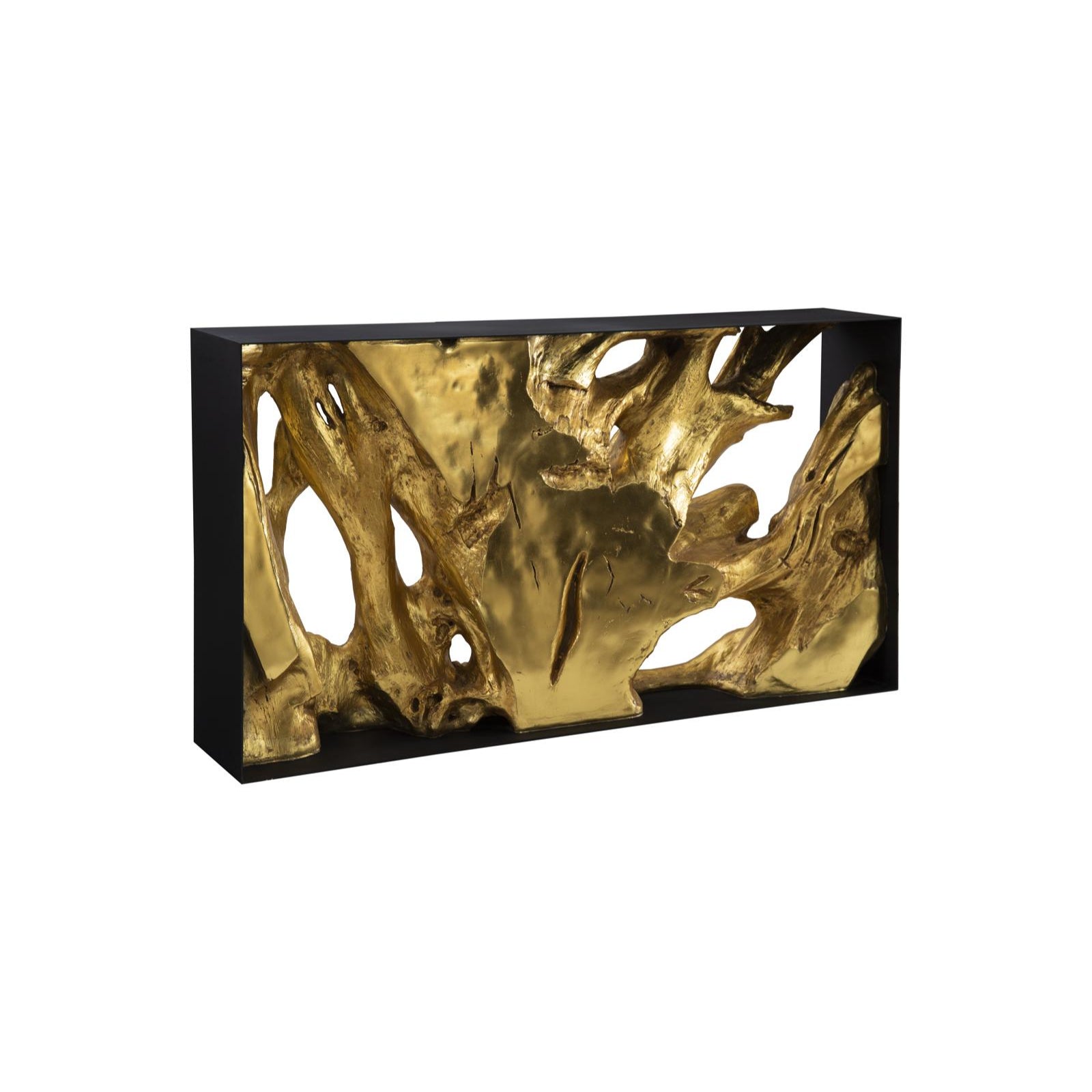 Cast Root Metal Framed Small Console Table