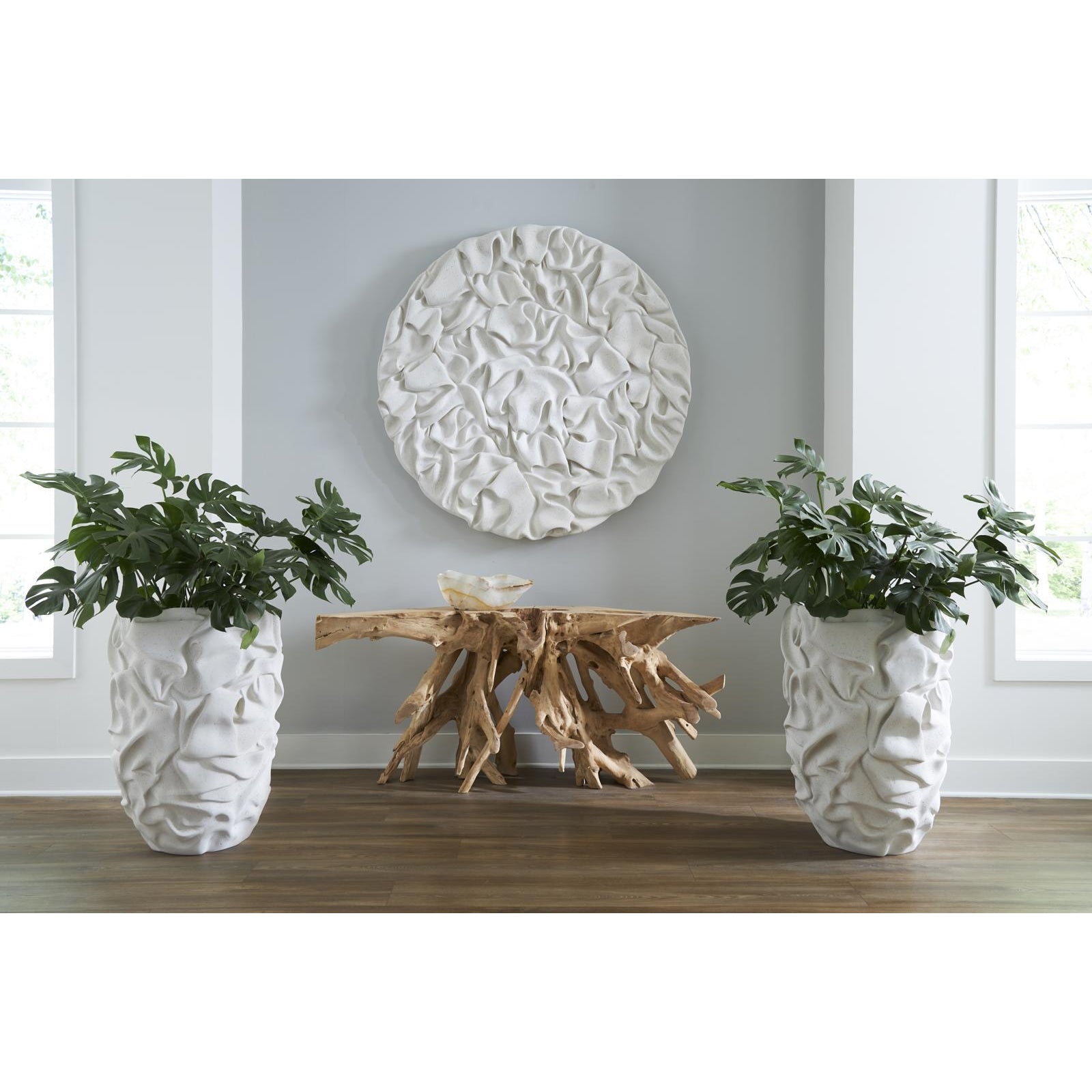 Drape White Stone Planter - Large