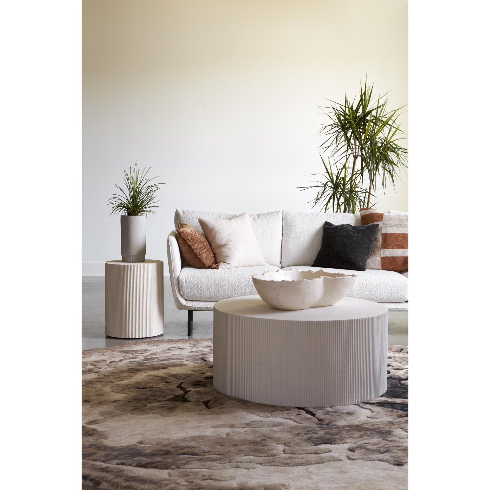 Groovy Side Table - White Stone