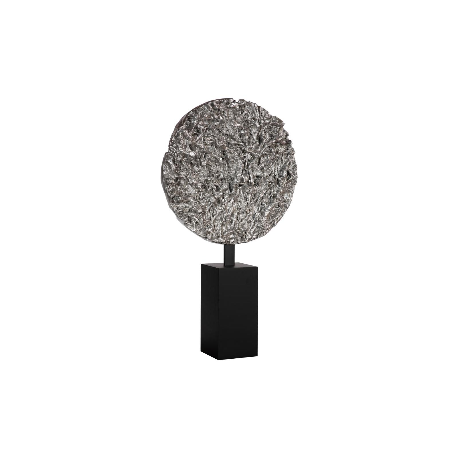 Cast Colossal Root on Stand Sculpture - Silver Leaf