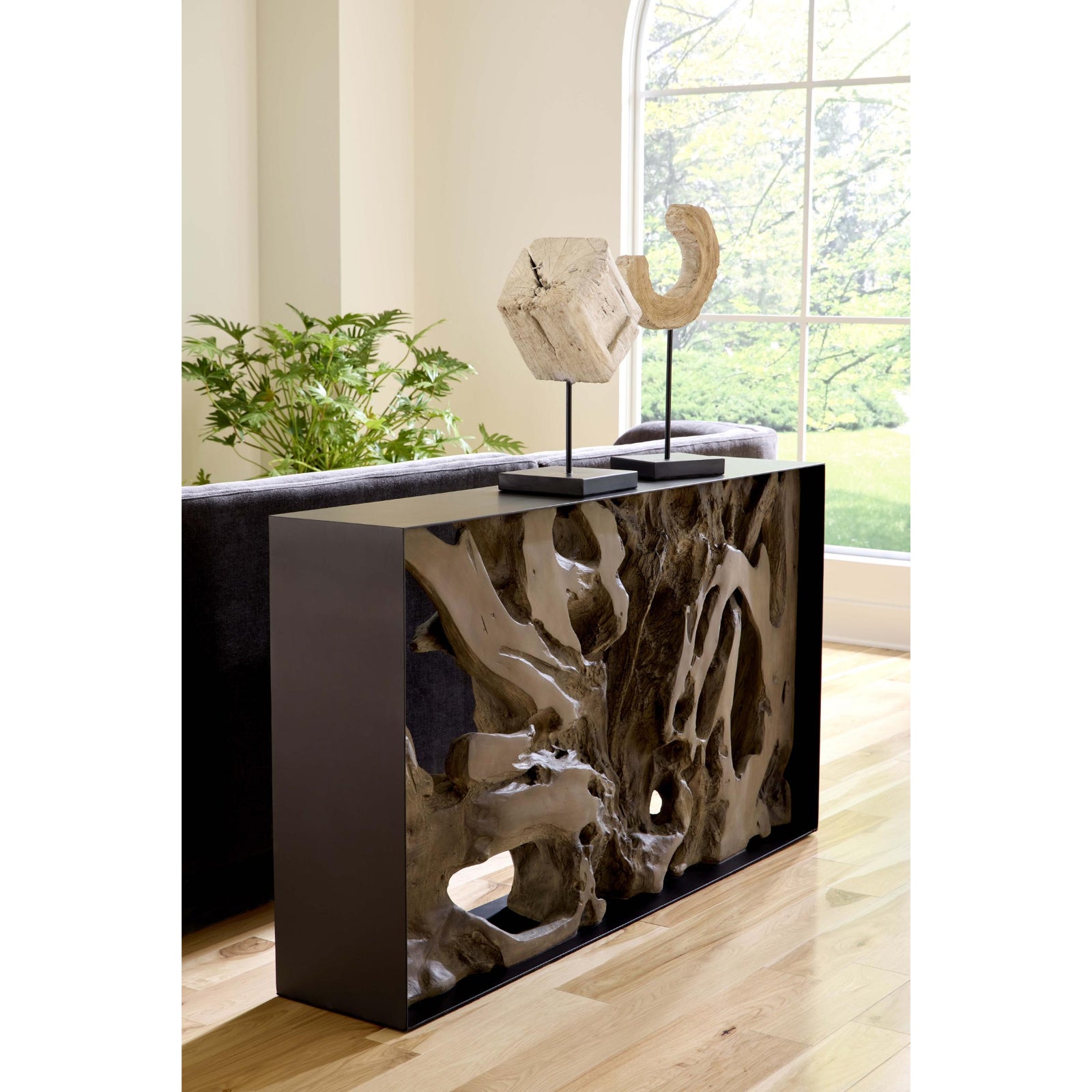 Cast Root Framed Console Table - Resin