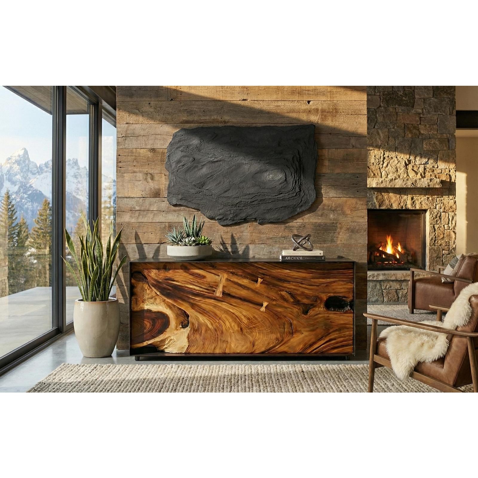 Stratified Cast Stone Wall Art