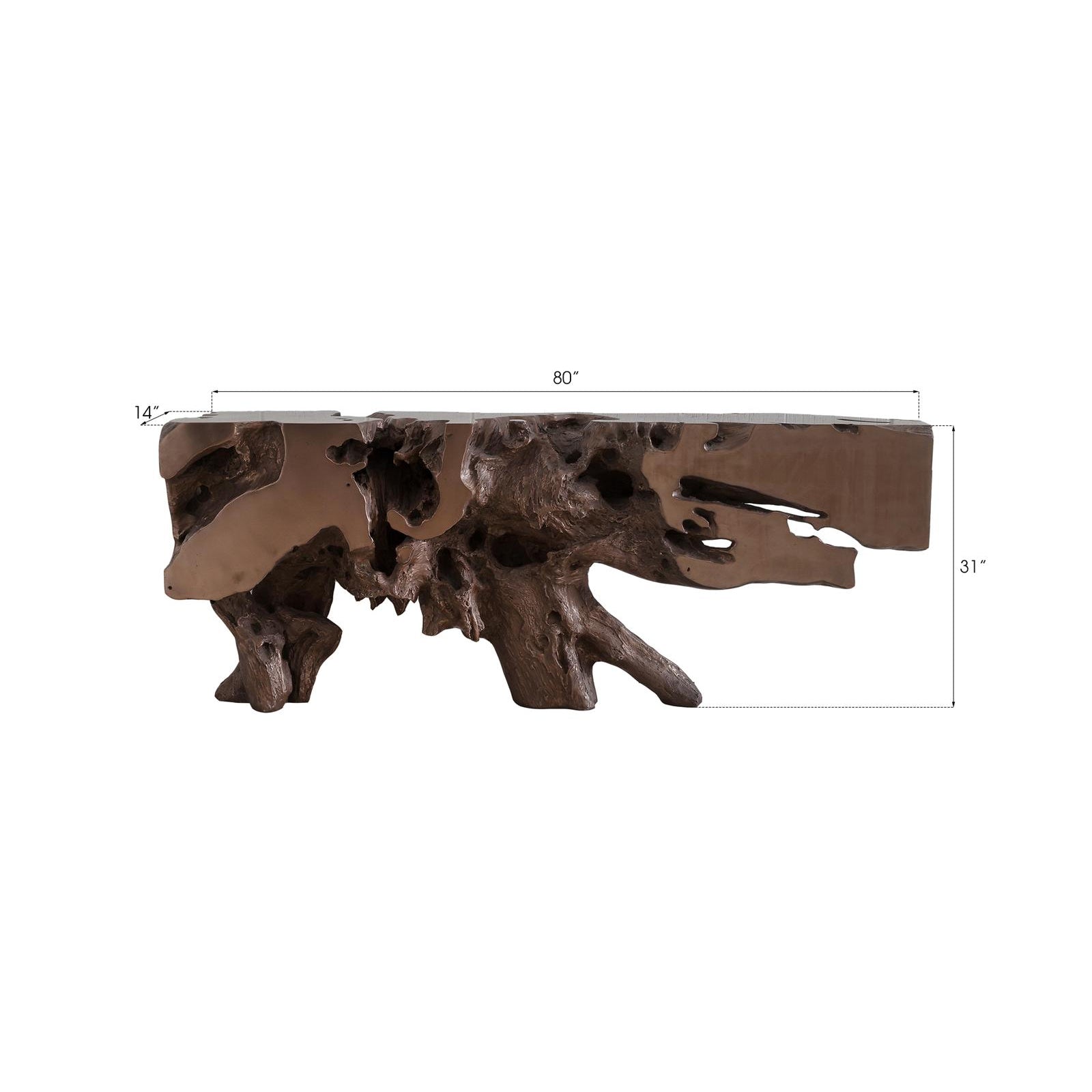 Freeform Console Table - Polished Bronze