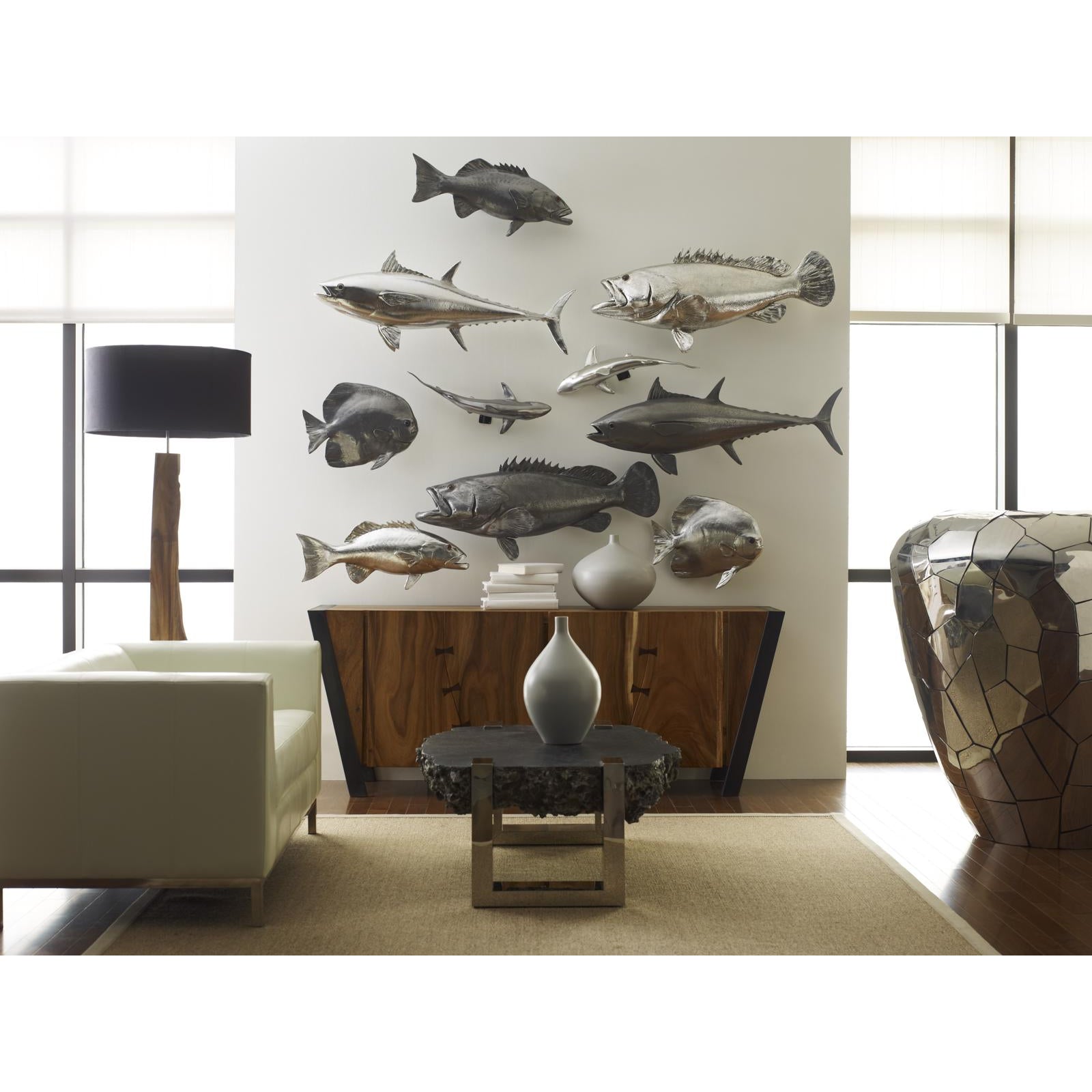 Bluefin Tuna Fish Wall Sculpture - Gray
