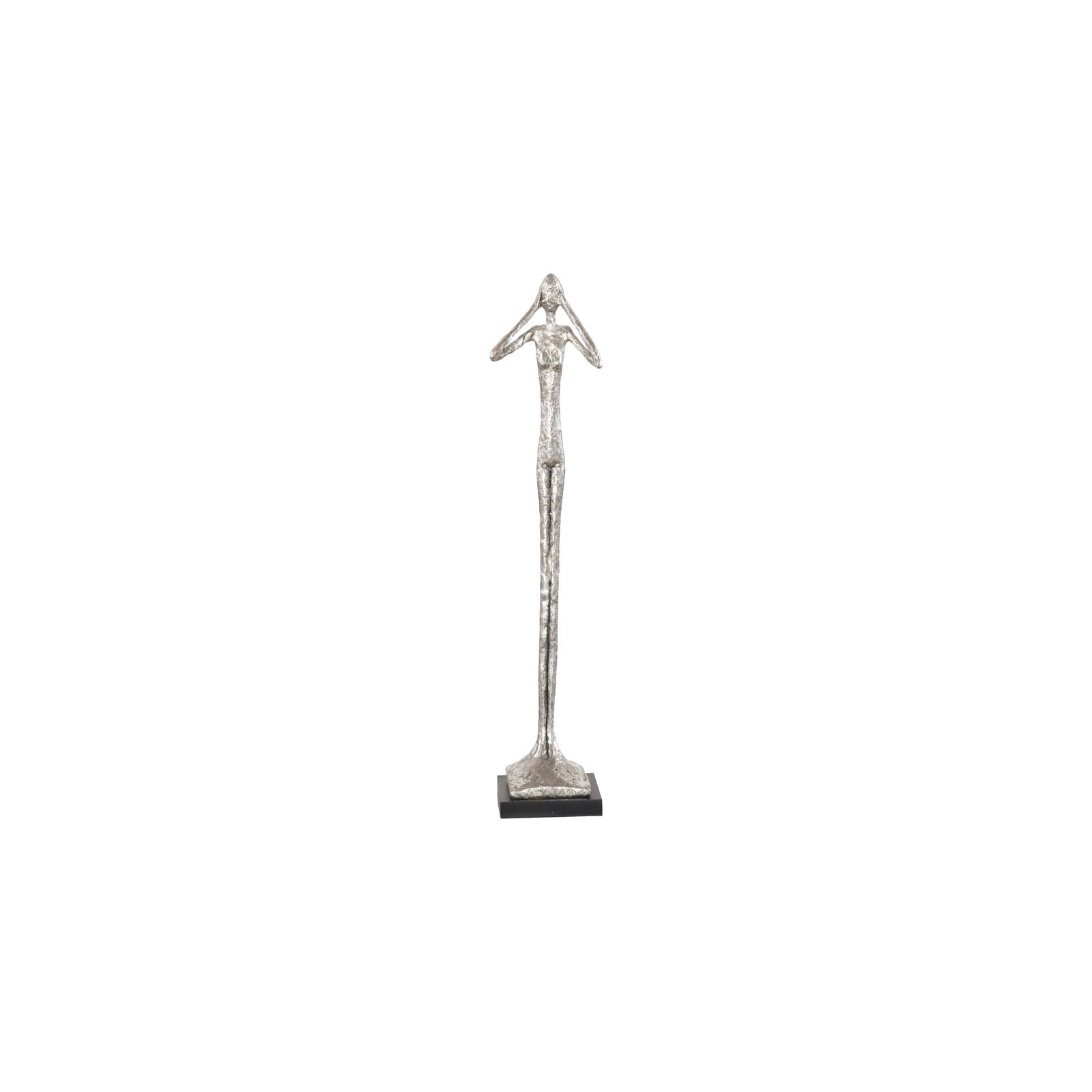 Hear No Evil Small Slender Sculpture - Silver Leaf