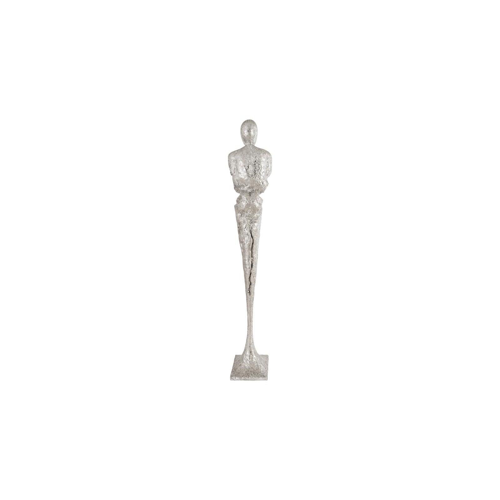 Tall Chiseled Male Sculpture - Silver