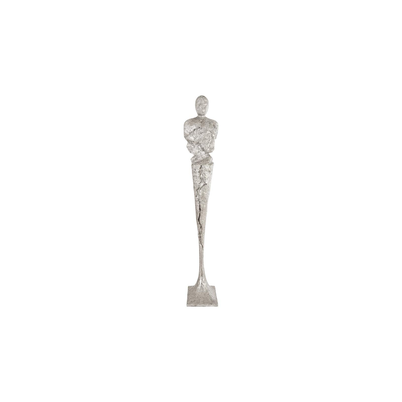 Tall Chiseled Male Sculpture - Silver