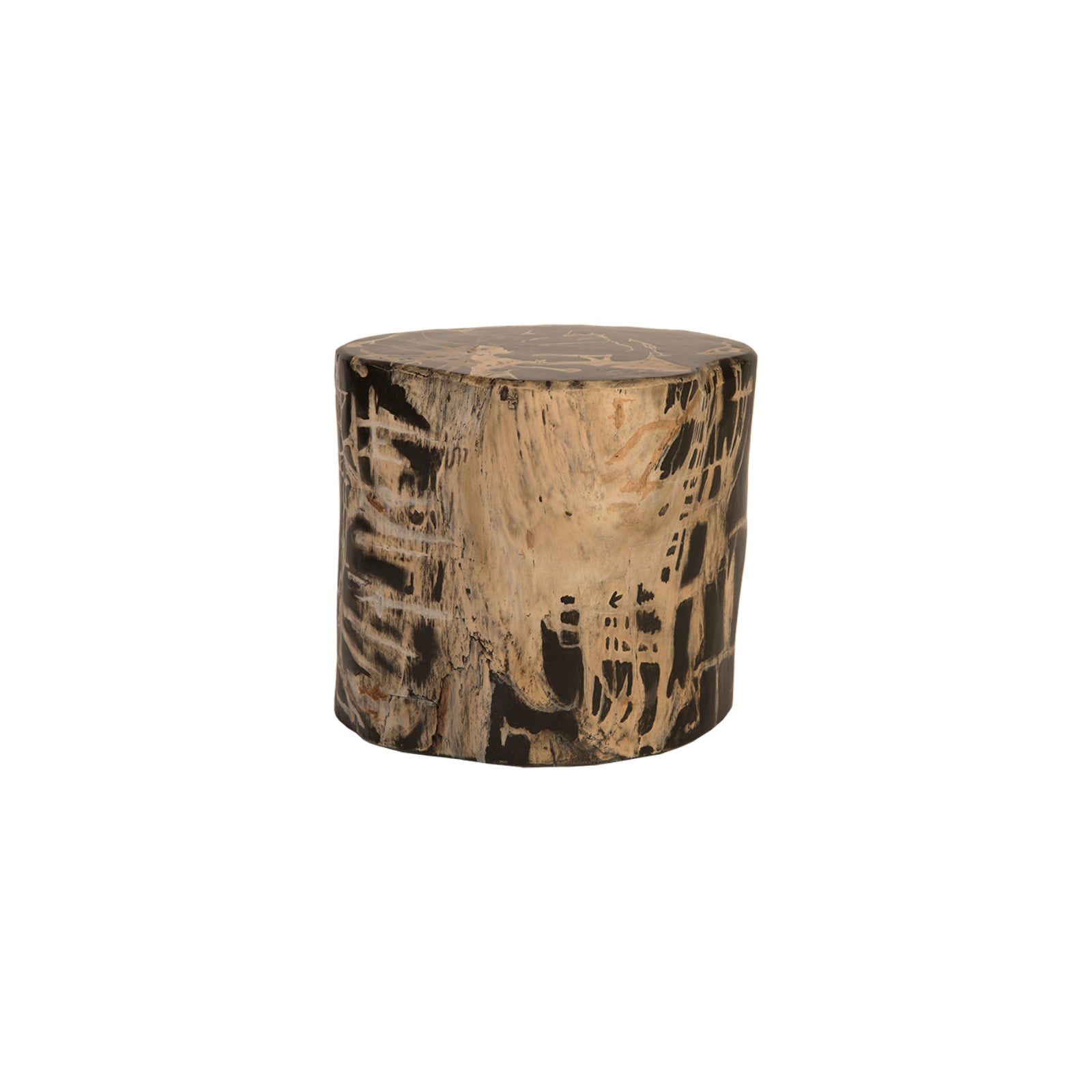 Cast Patterened Petrified Wood Stool