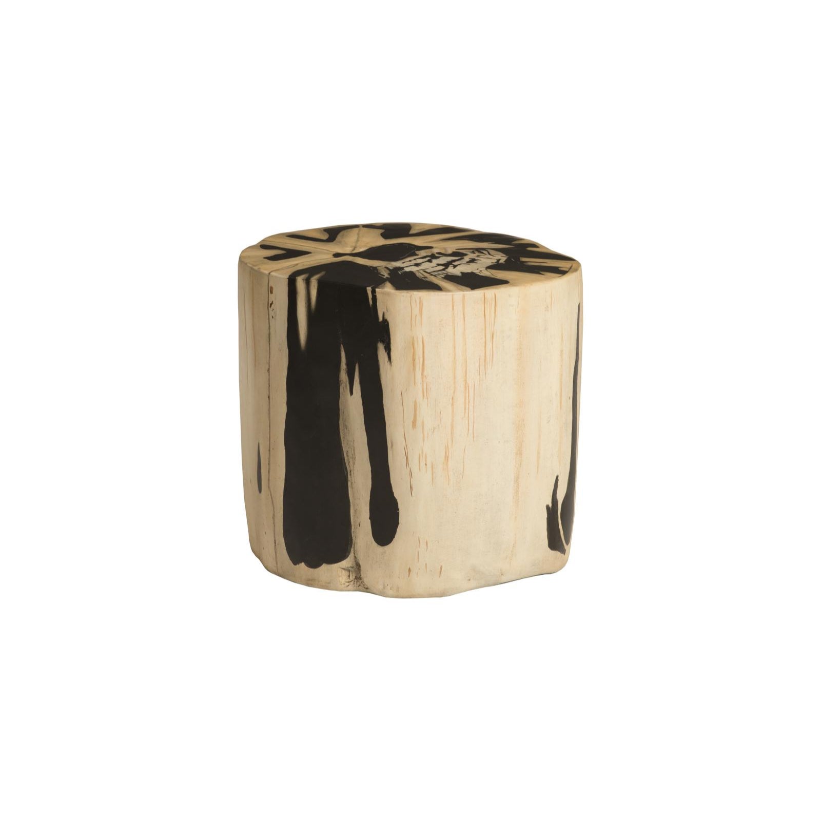 Cast Petrified Wood Stool - Beige