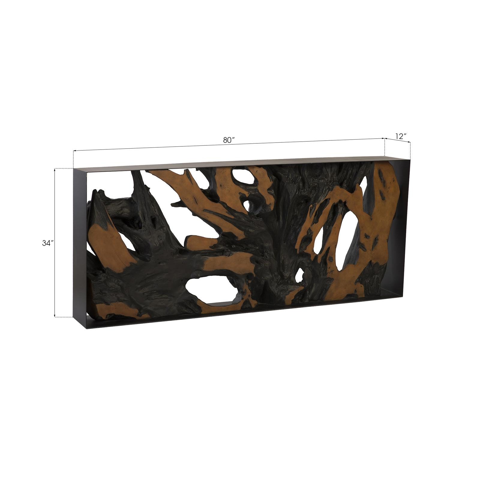 Cast Root Metal Framed Large Console Table