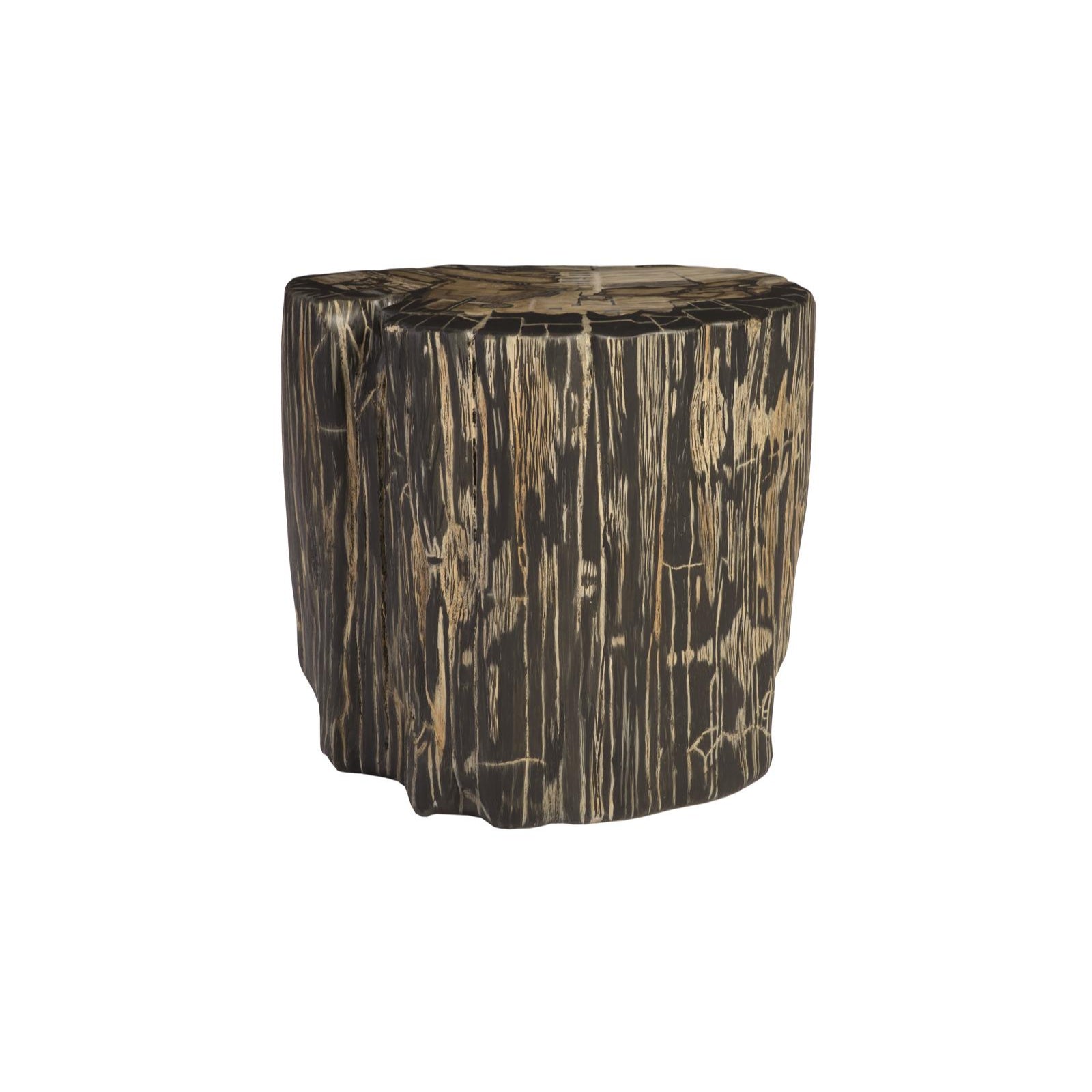 Cast Striated Petrified Wood Stool