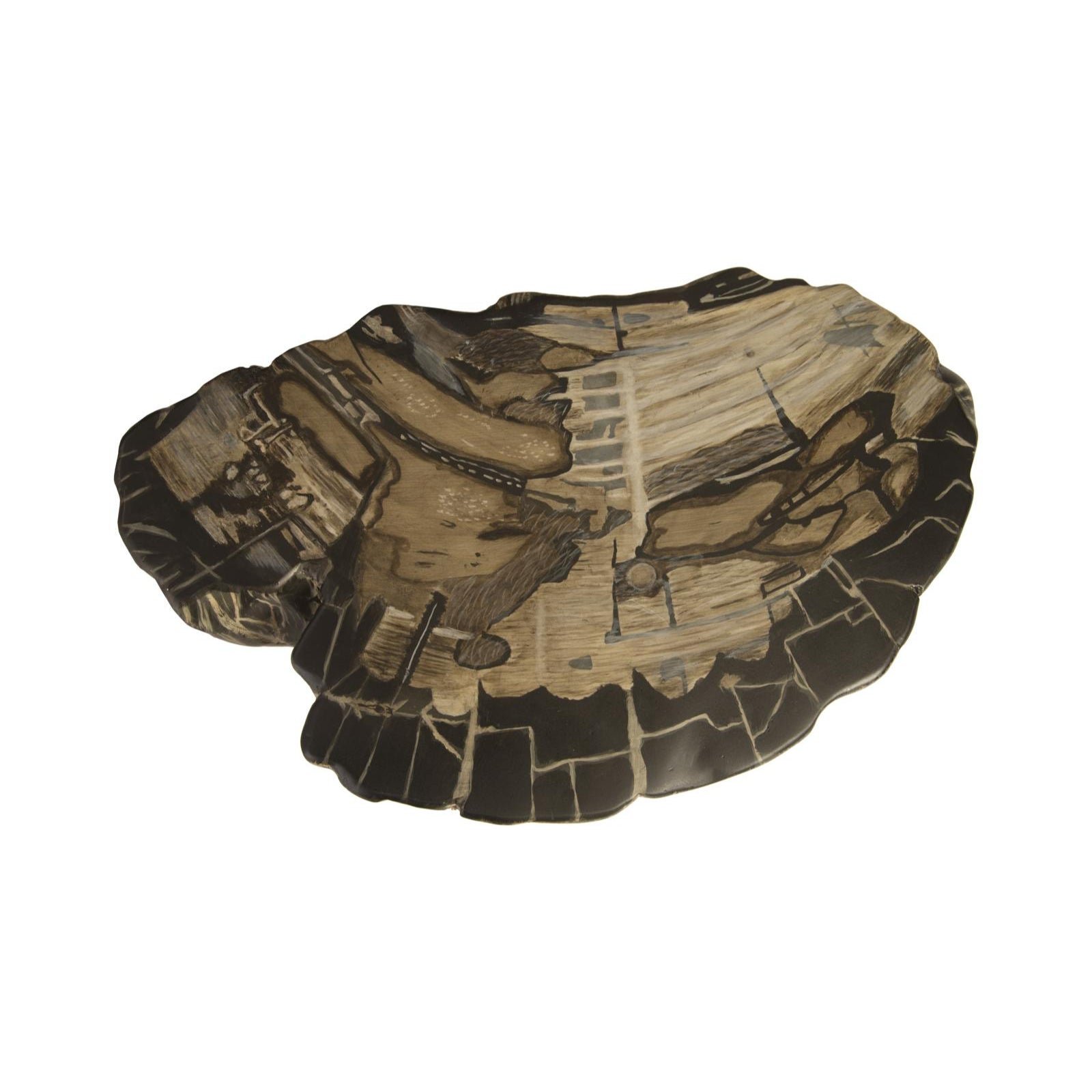Cast Striated Petrified Wood Stool