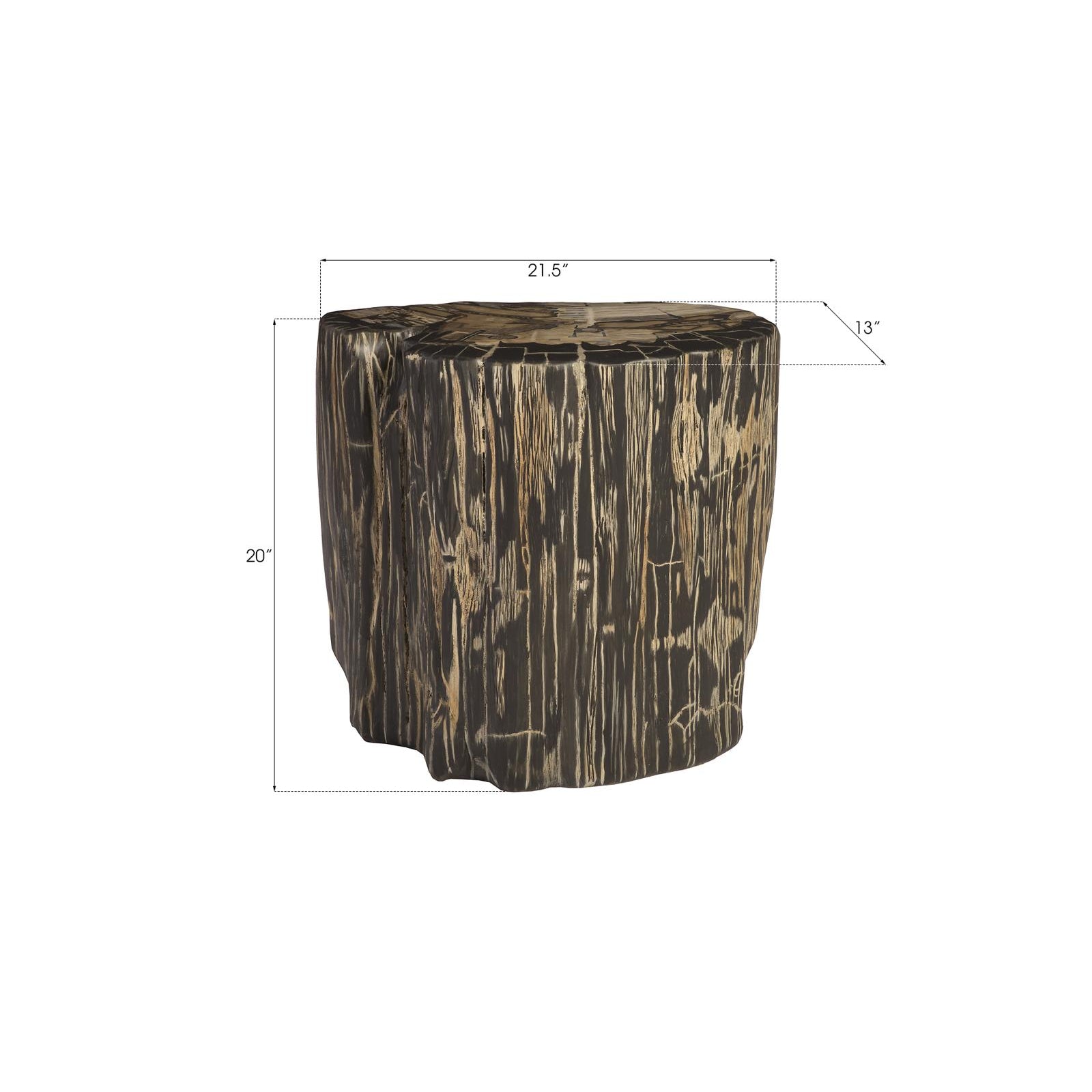 Cast Striated Petrified Wood Stool