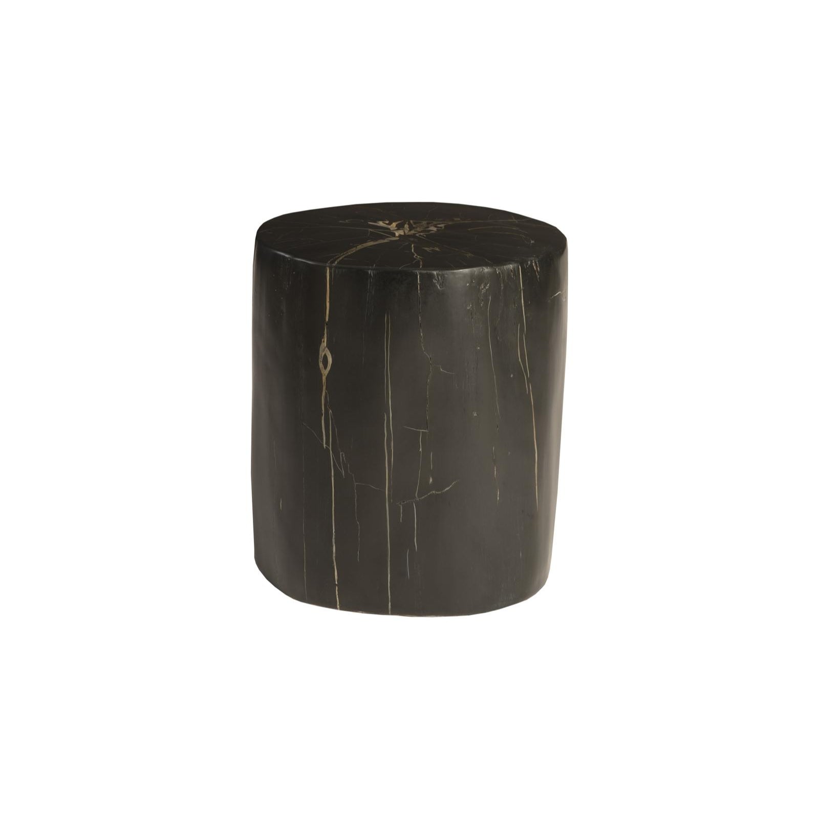 Cast Petrified Wood Stool - Black