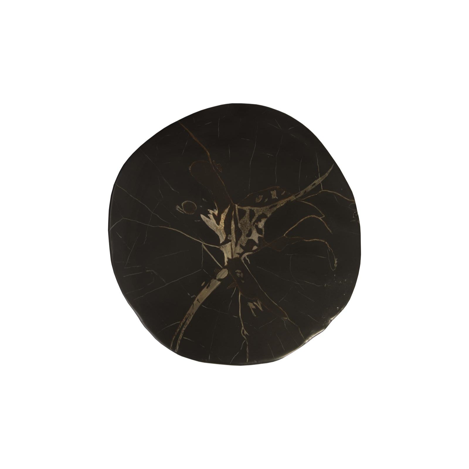 Cast Petrified Wood Stool - Black