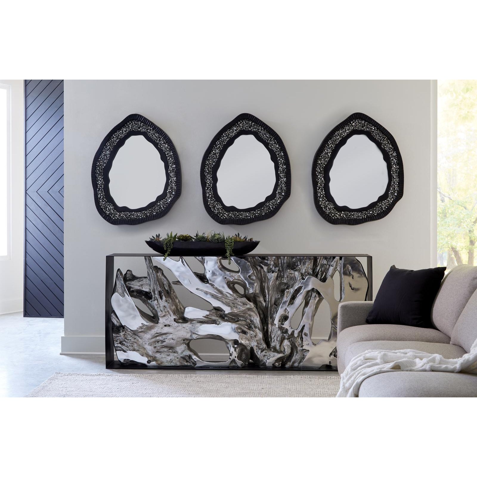 Cast Root Metal Framed Large Console Table