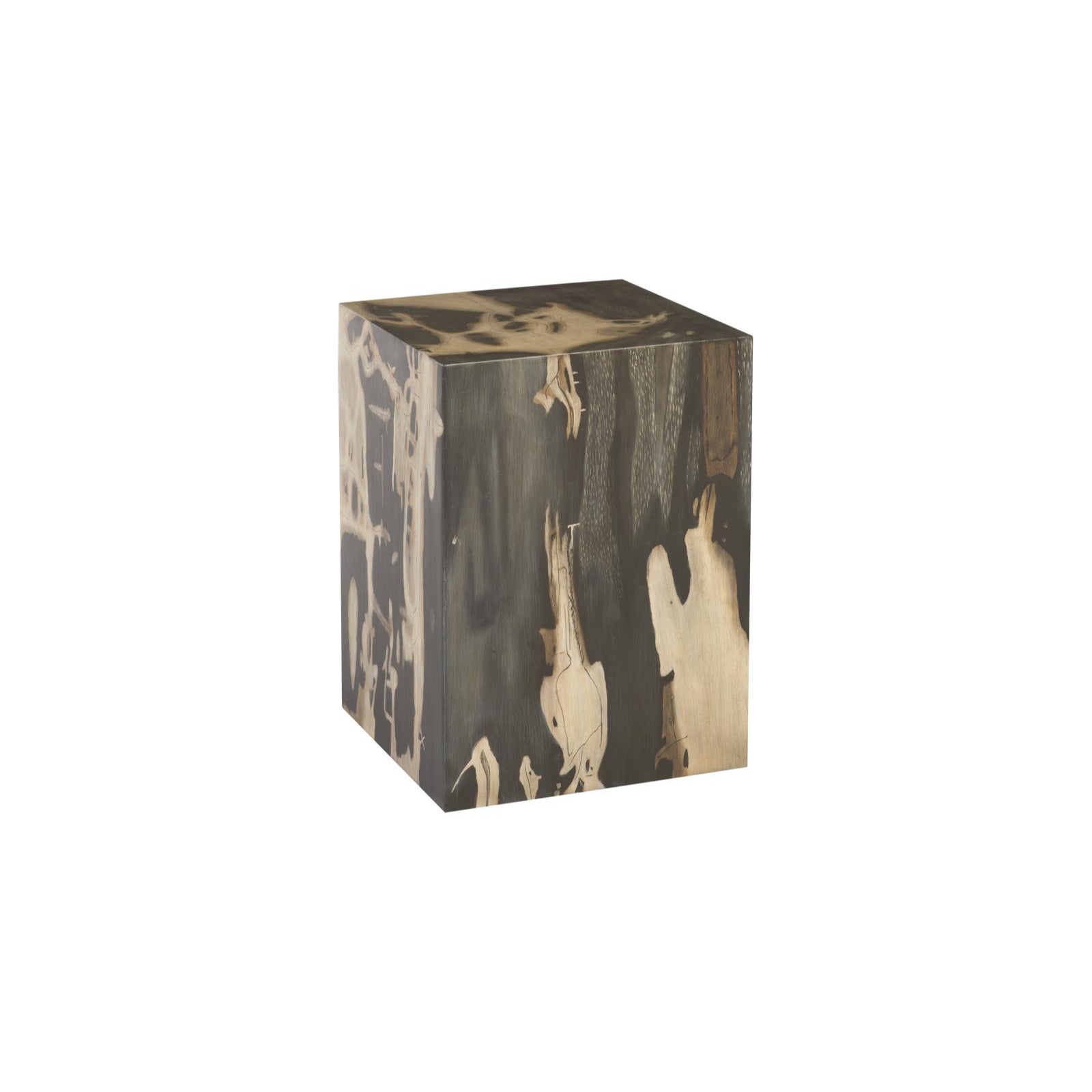 Cast Petrified Wood Square Stool