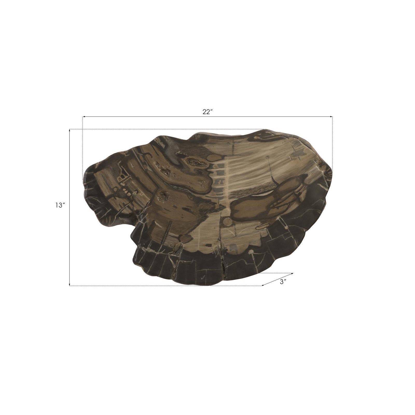 Cast Large Brown Petrified Wood Wall Tile