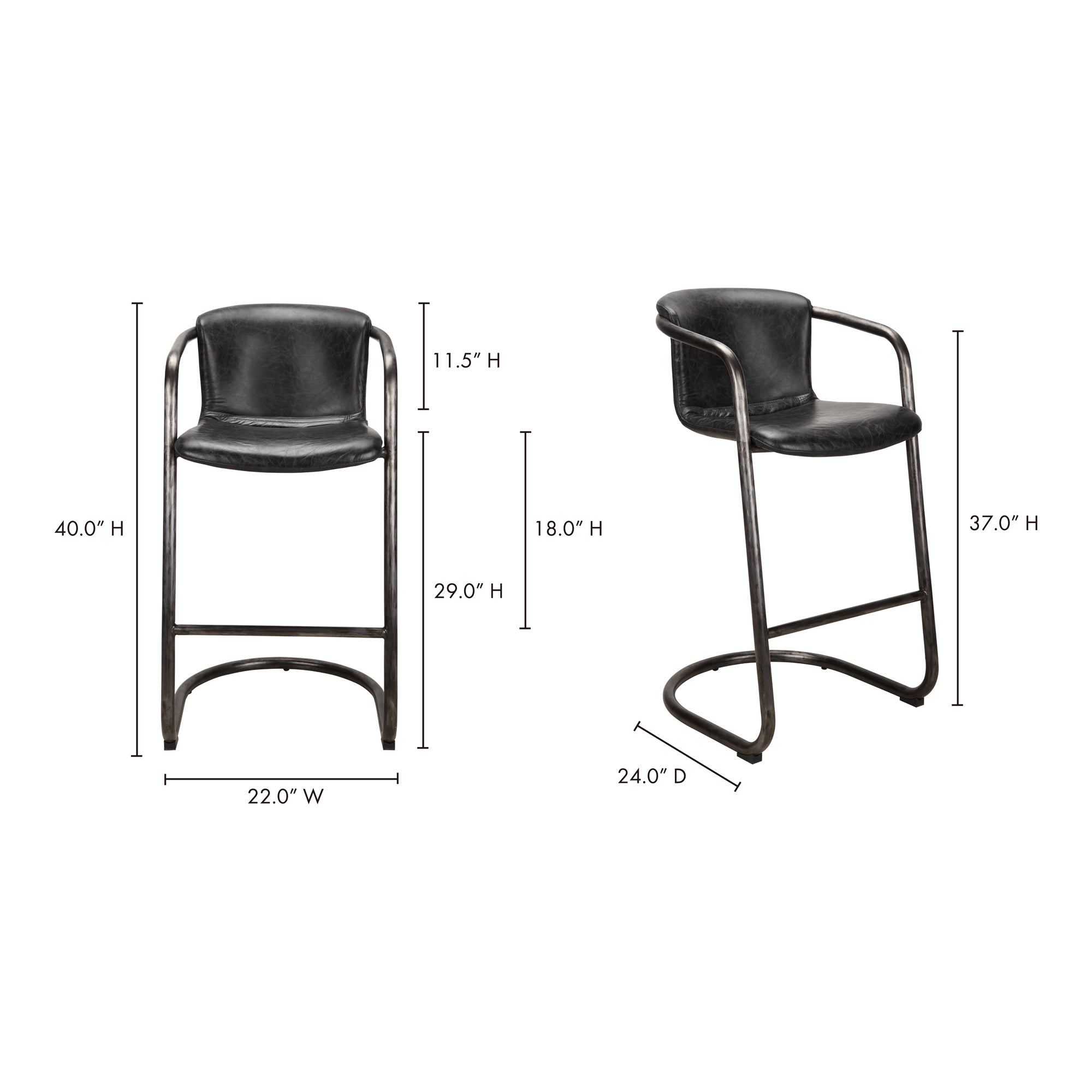 Freeman Barstool - Set of Two Barstools Moe's    Four Hands, Mid Century Modern Furniture, Old Bones Furniture Company, Old Bones Co, Modern Mid Century, Designer Furniture, Furniture Sale, Warehouse Furniture Sale, Freeman Barstool - Set of Two Sale, https://www.oldbonesco.com/