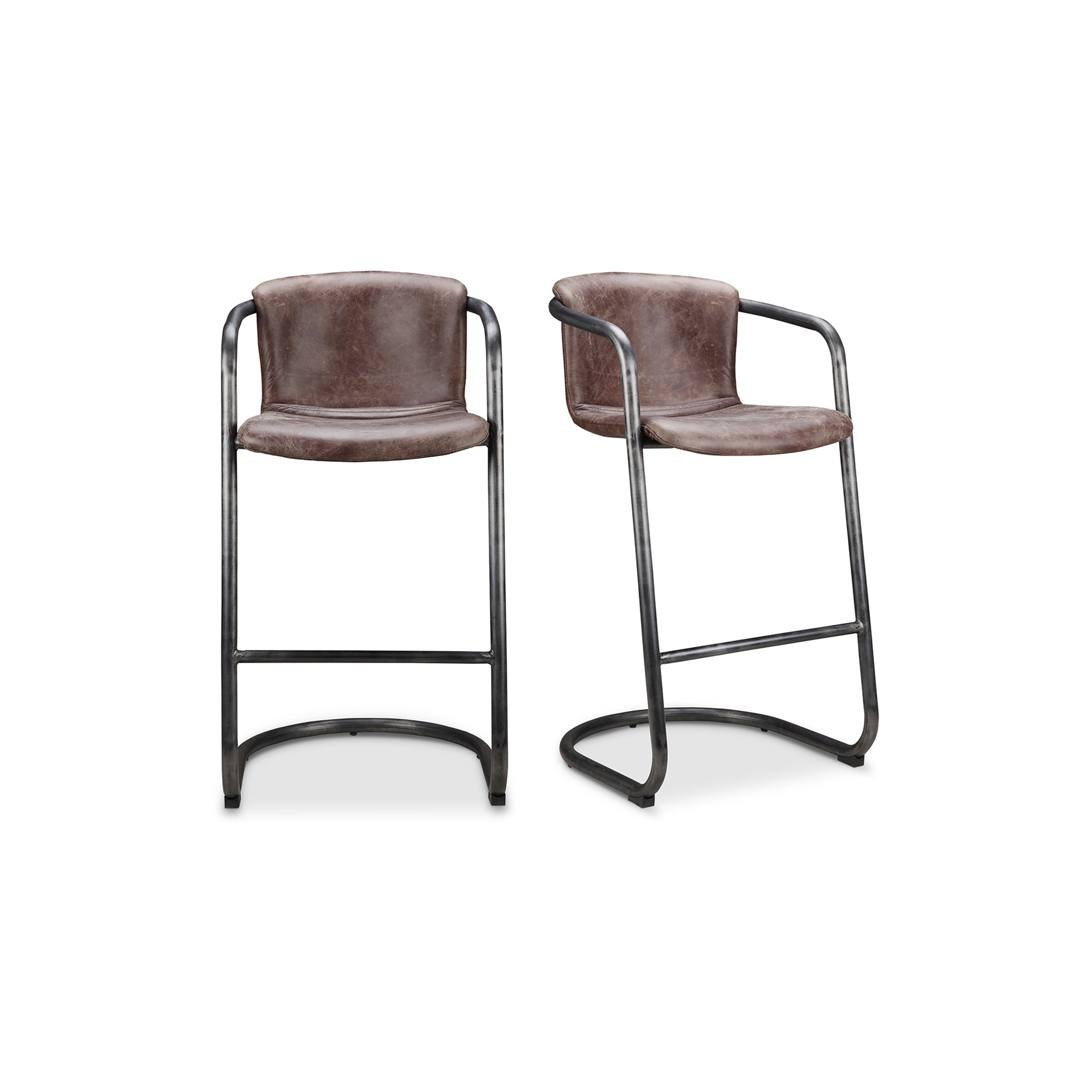 Freeman Barstool - Set of Two BrownBarstools Moe's Brown   Four Hands, Mid Century Modern Furniture, Old Bones Furniture Company, Old Bones Co, Modern Mid Century, Designer Furniture, Furniture Sale, Warehouse Furniture Sale, Freeman Barstool - Set of Two Sale, https://www.oldbonesco.com/