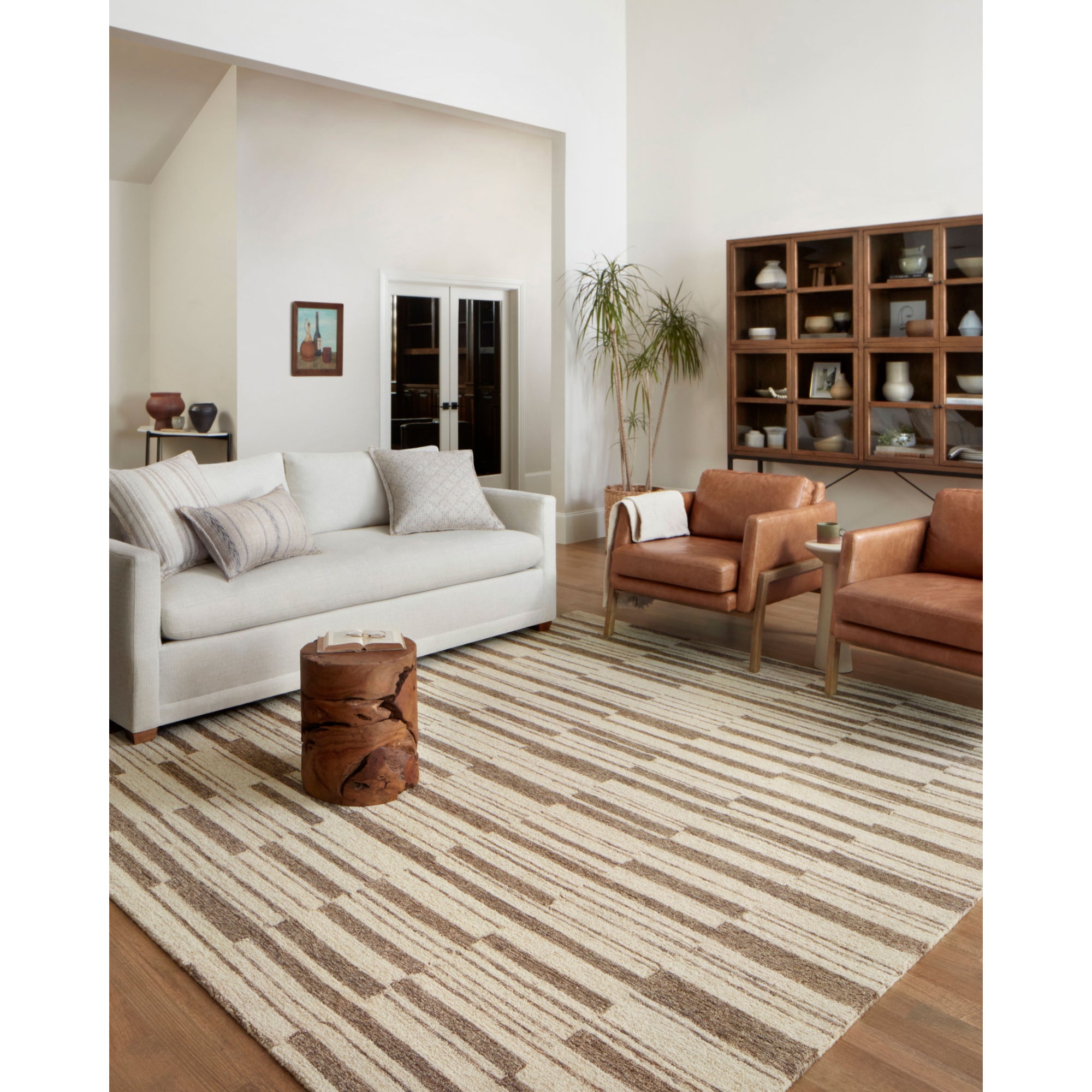 Chris Loves Julia x Loloi Polly Beige/Tobacco Rug