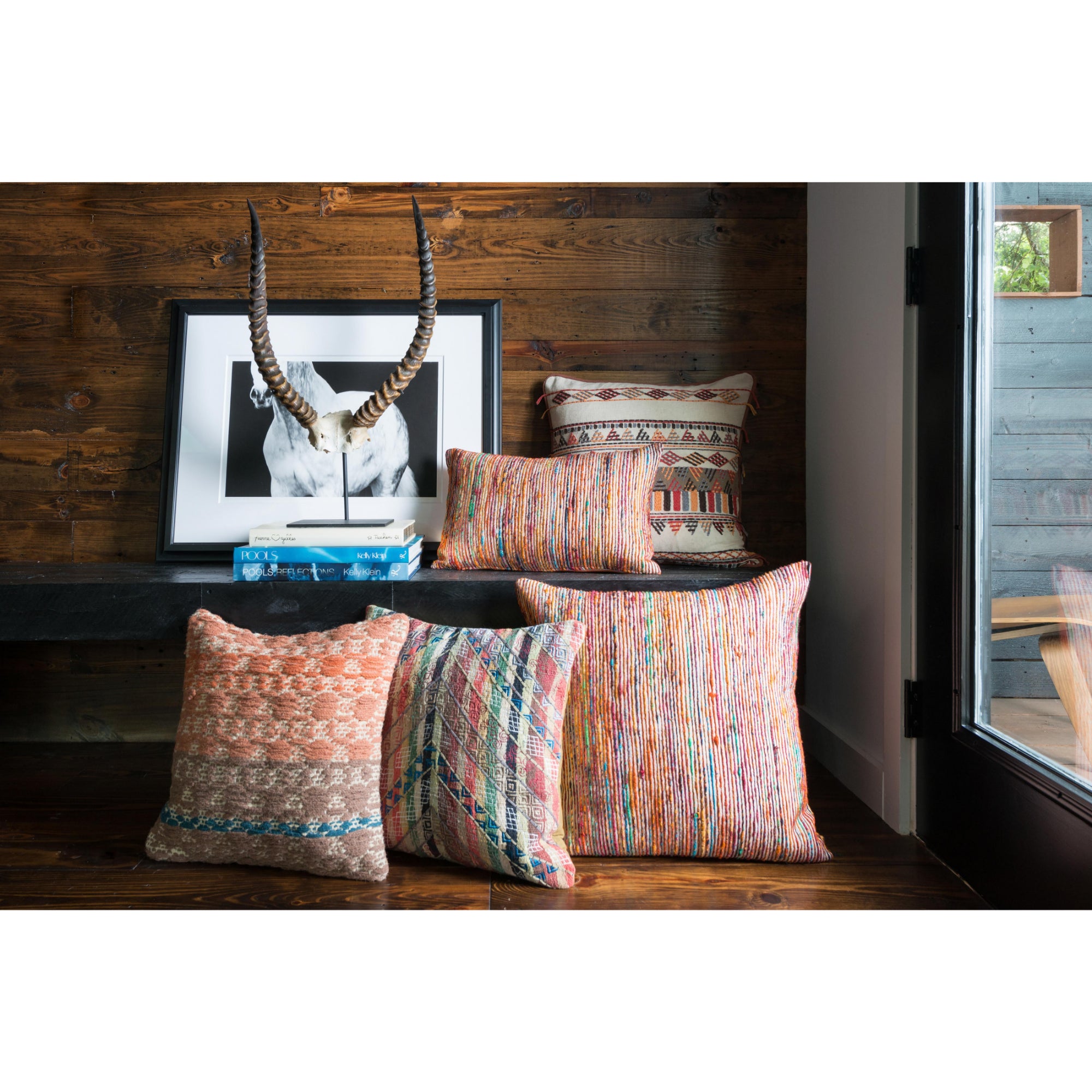 Loloi P0242 Rust/Multi Cover with Poly Pillow