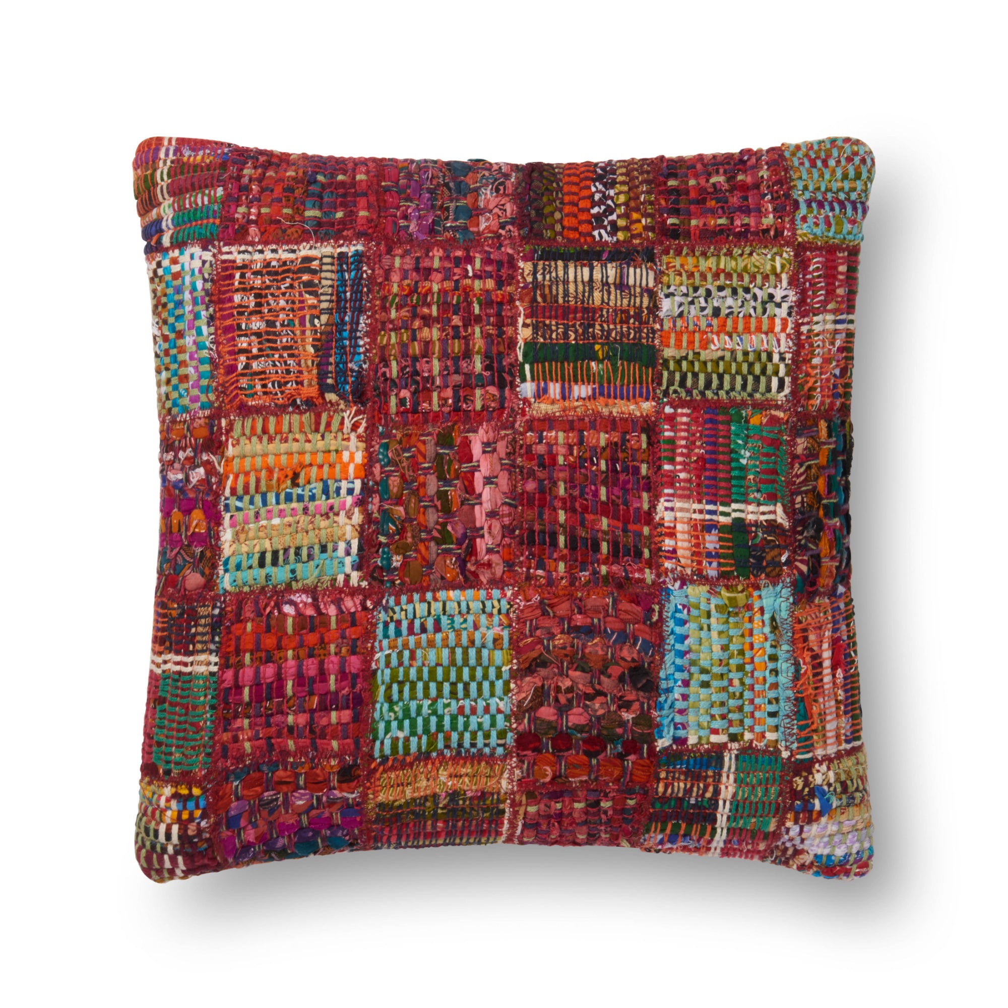 Loloi P0535 Red/Multi 13" x 21" Cover with Poly Pillow