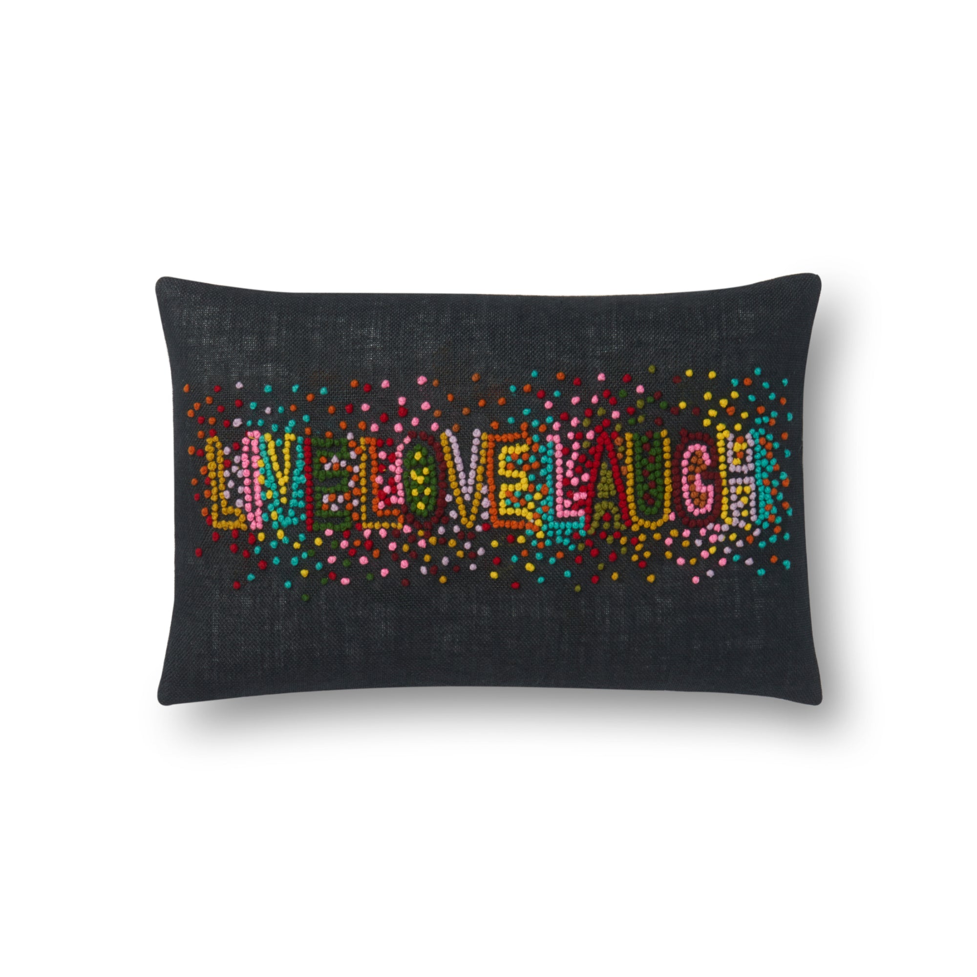 Loloi P0561 Black/Multi 13" x 21" Cover with Poly Pillow