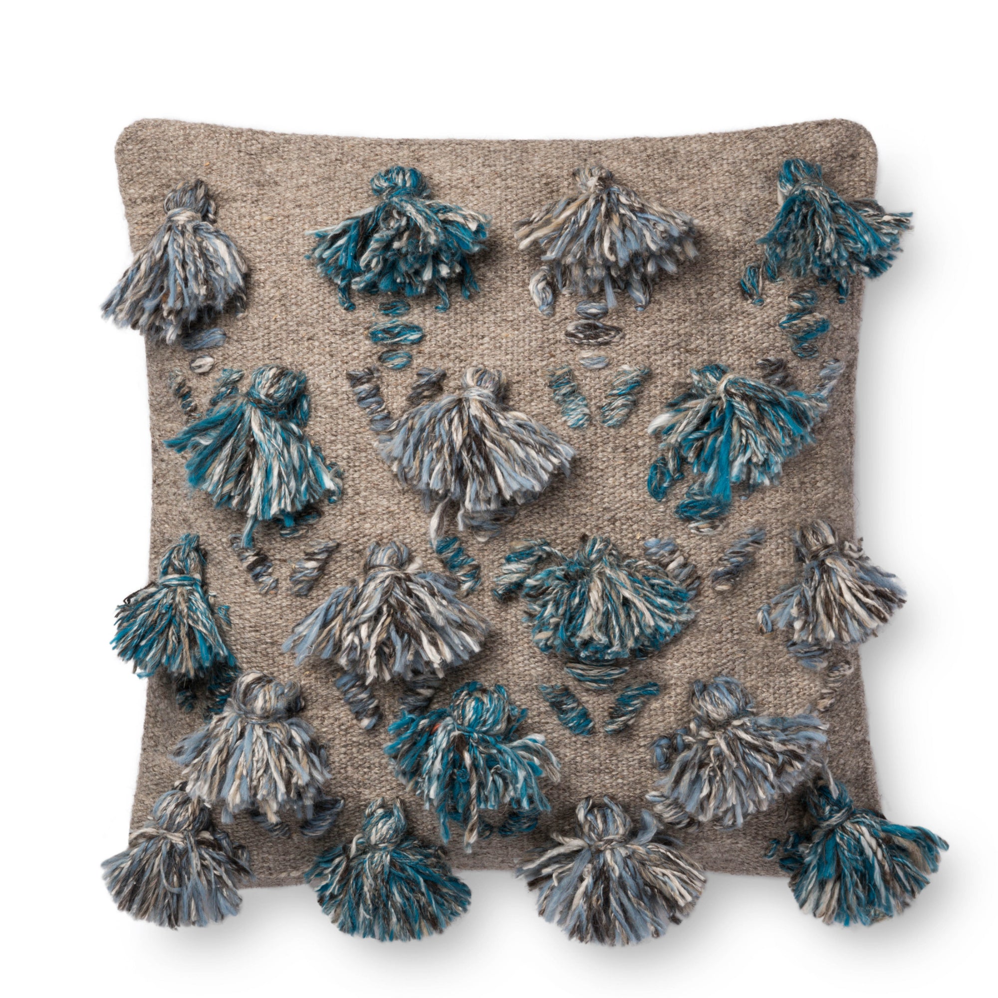Loloi P0695 Blue/Multi 22" x 22" Cover with Poly Pillow