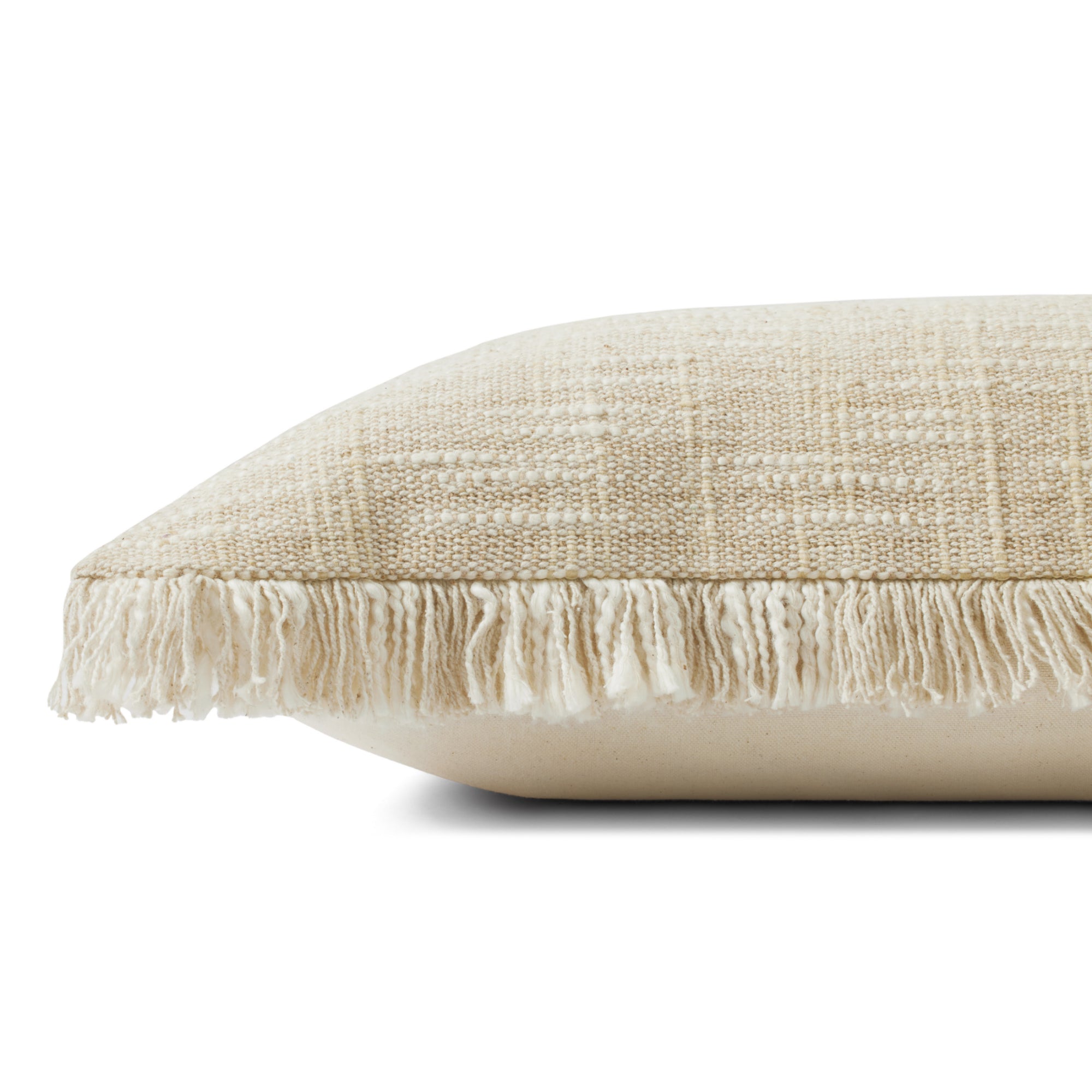 Angela Rose x Loloi Bella Sand/Natural 18'' x 18'' Cover with Poly Pillow