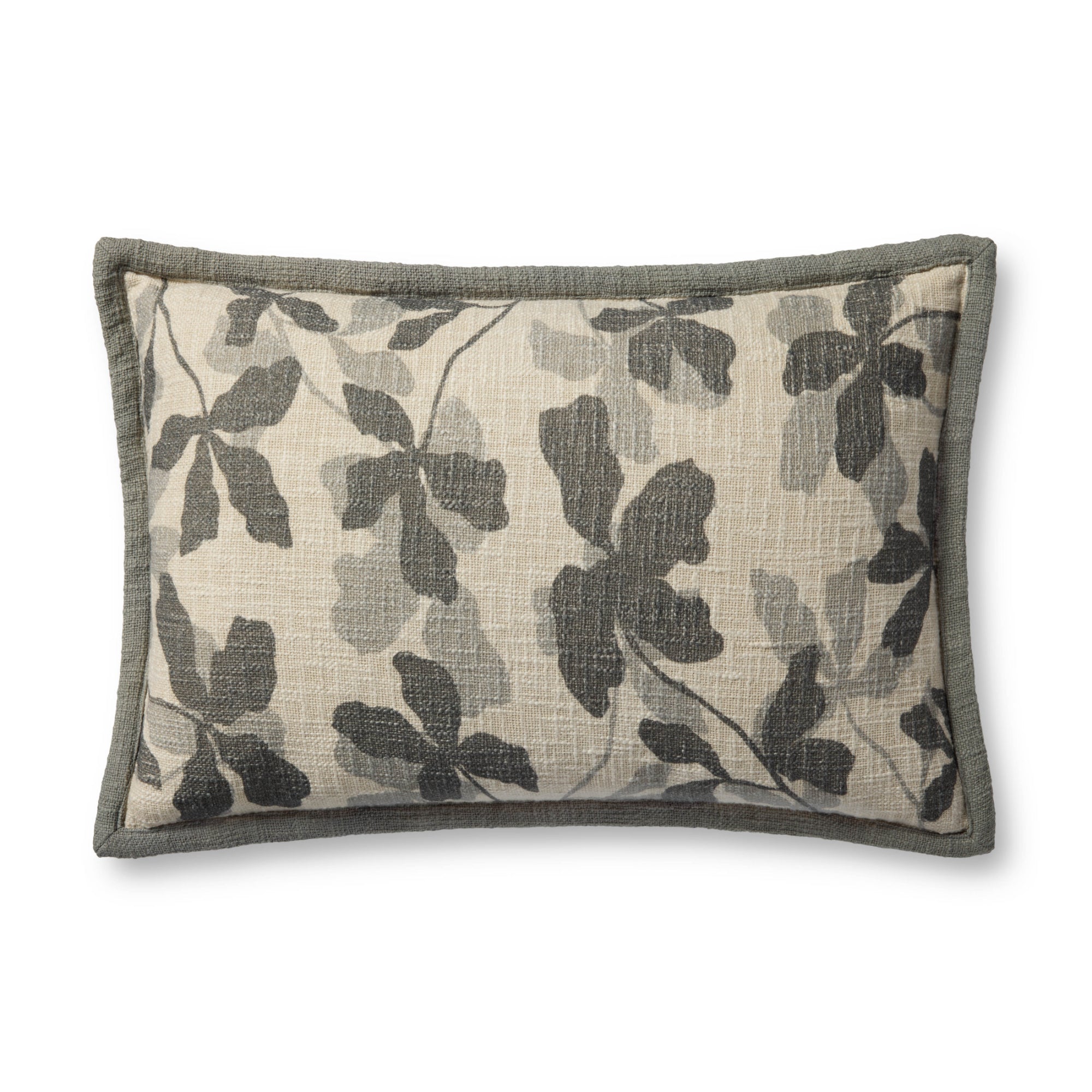 Brigette Romanek PBR0008 Charcoal/Natural 16'' x 26'' Cover with Poly Pillow
