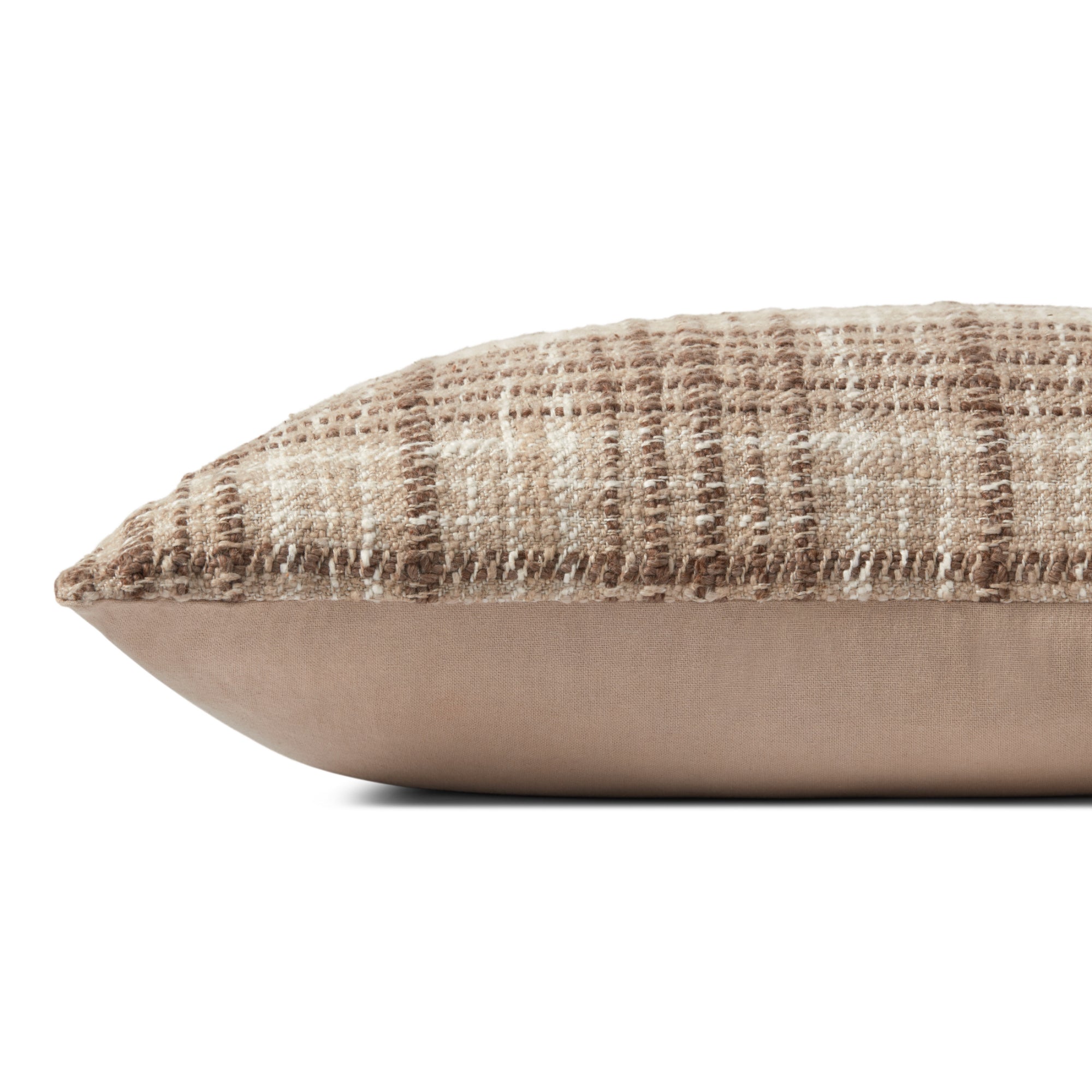 Chris Loves Julia x Loloi Beau Brown /Ivory 16'' x 26'' Cover with Poly Pillow