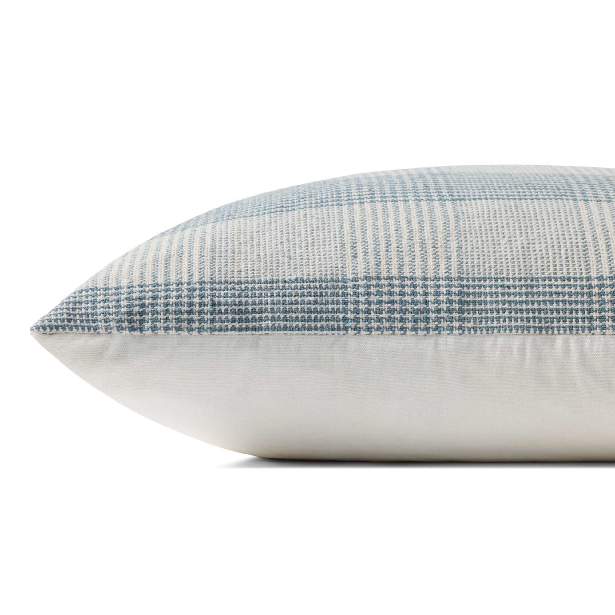 Chris Loves Julia x Loloi Auggie Blue/White 22'' x 22'' Cover with Poly Pillow