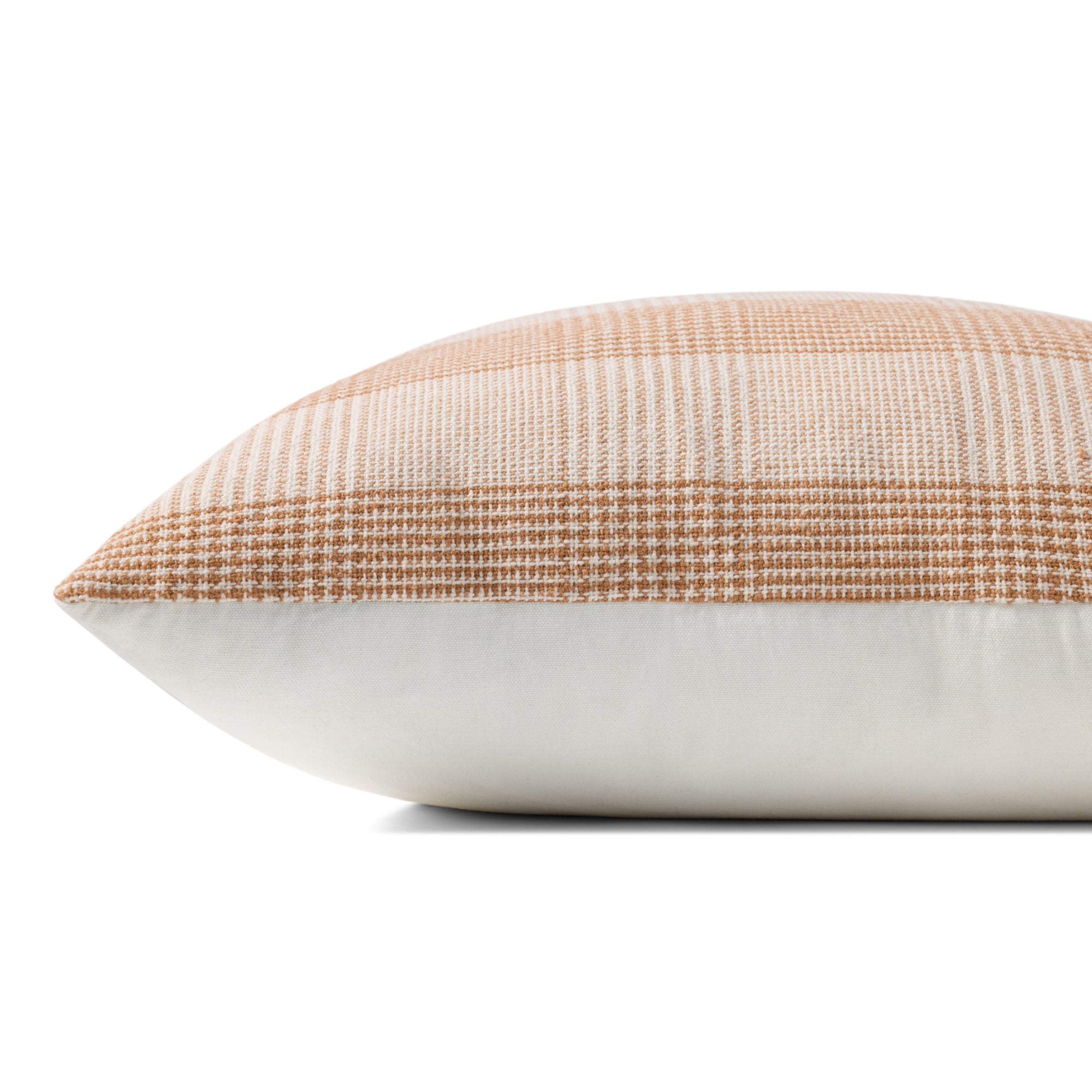 Chris Loves Julia x Loloi Auggie Orange/White 22'' x 22'' Cover with Poly Pillow