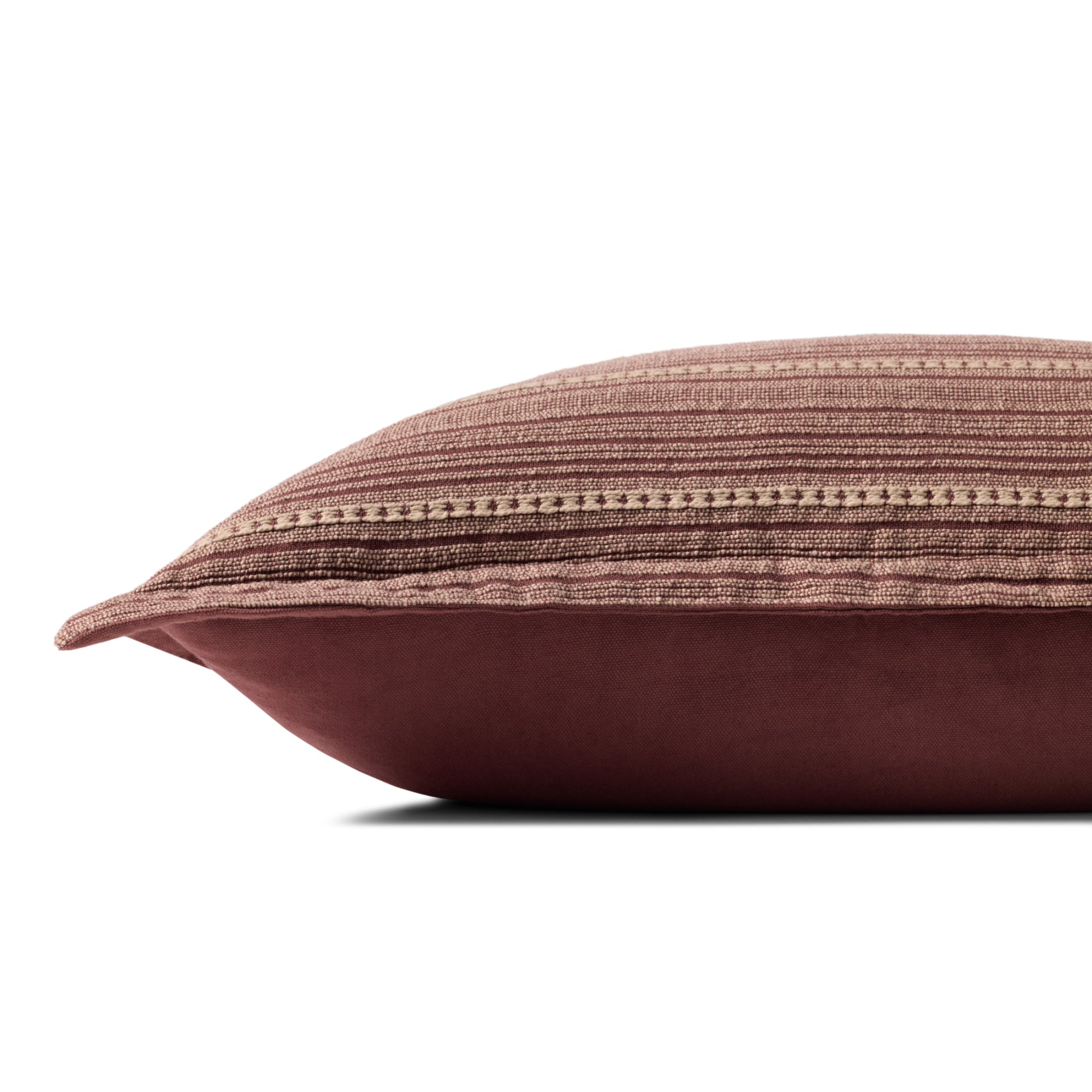 Chris Loves Julia x Loloi Howie Wine/Natural 13'' x 21'' Cover with Poly Pillow