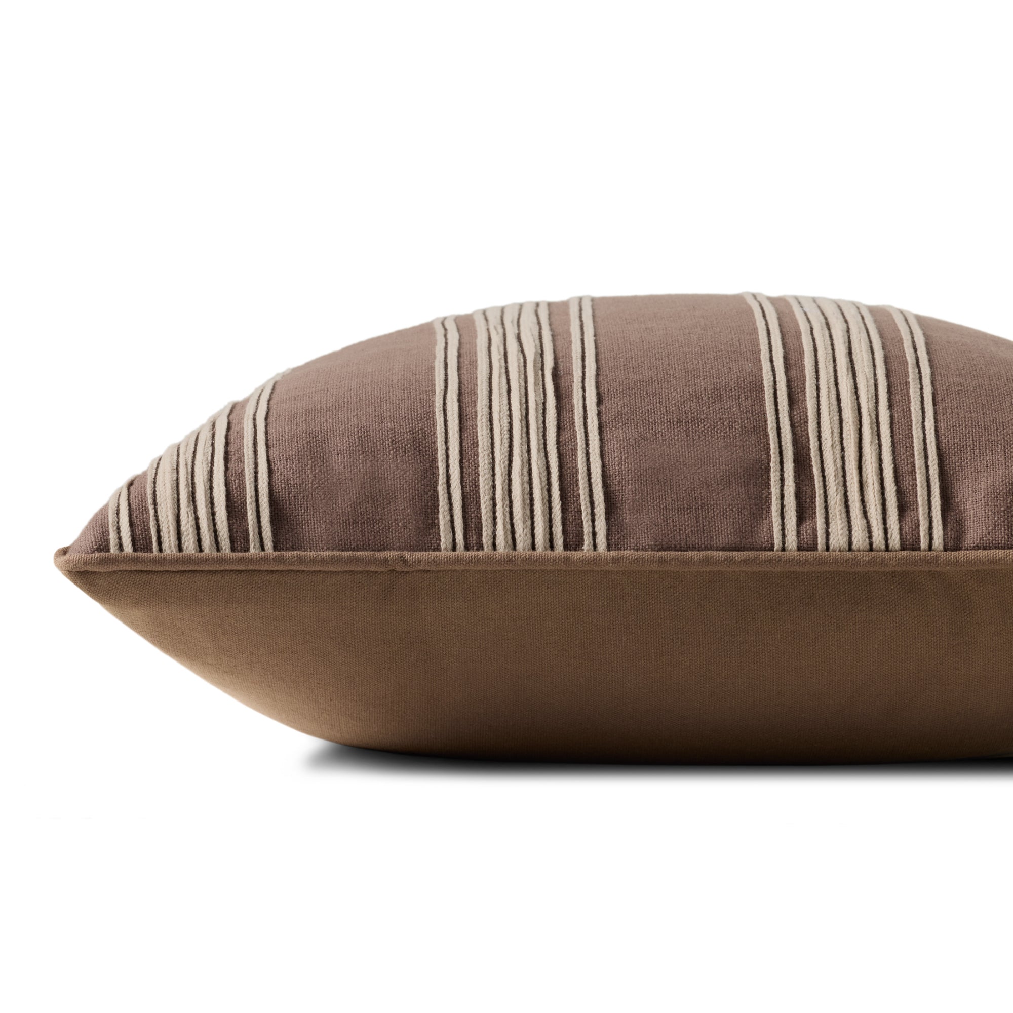 Chris Loves Julia x Loloi Verona Brown 18" x 18" Cover with Poly Pillow