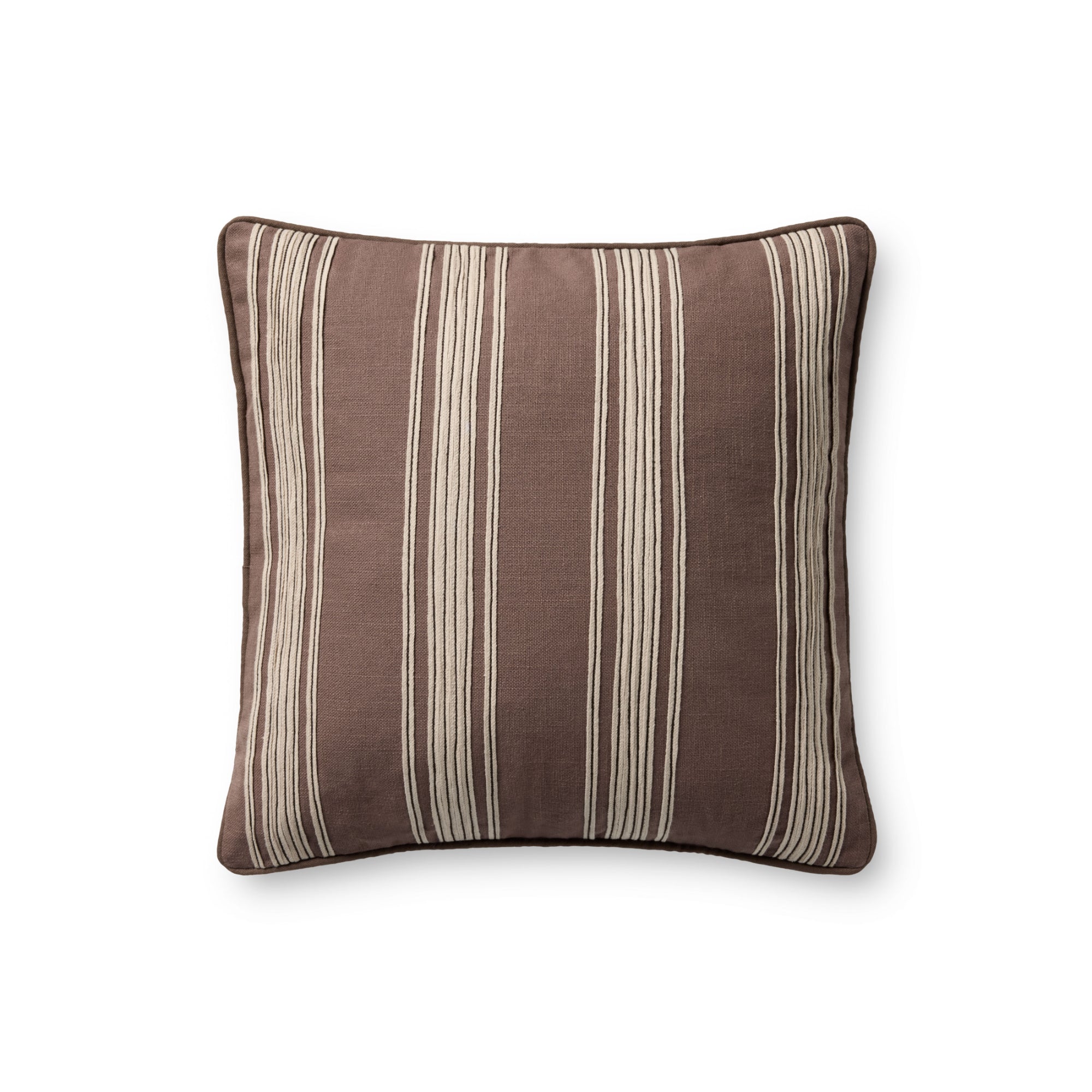 Chris Loves Julia x Loloi Verona Brown 18" x 18" Cover with Poly Pillow