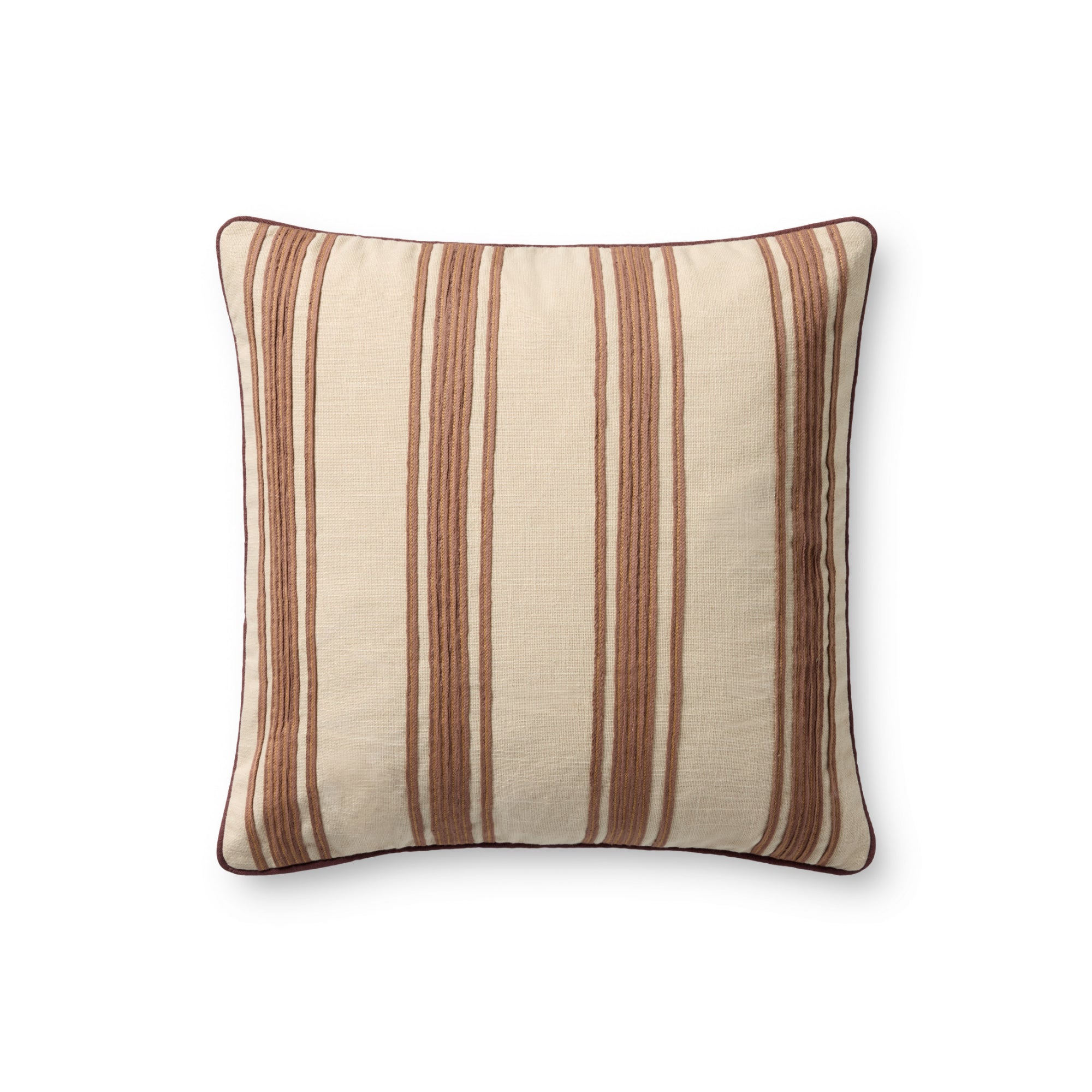 Chris Loves Julia x Loloi Verona Chestnut 18" x 18" Cover with Poly Pillow