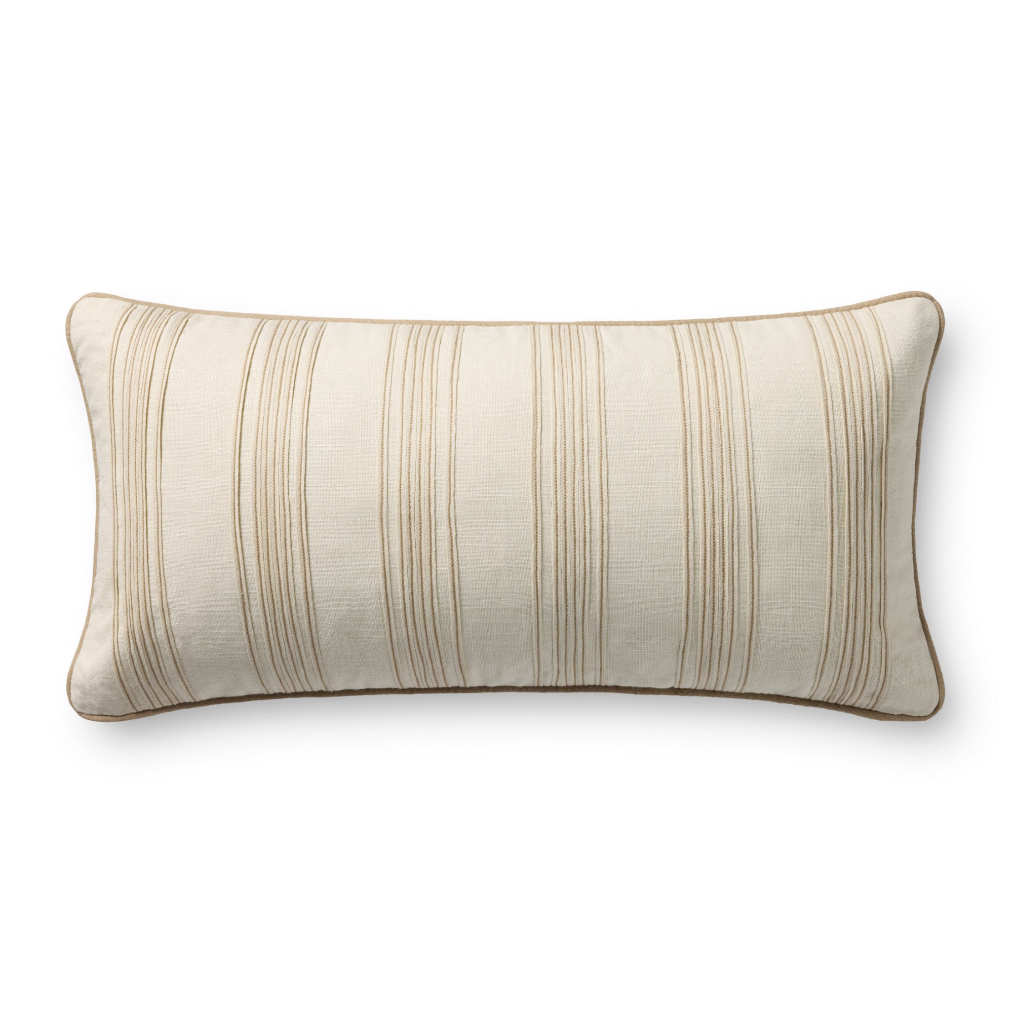 Chris Loves Julia x Loloi Verona Ivory 12" x 27" Cover with Poly Pillow