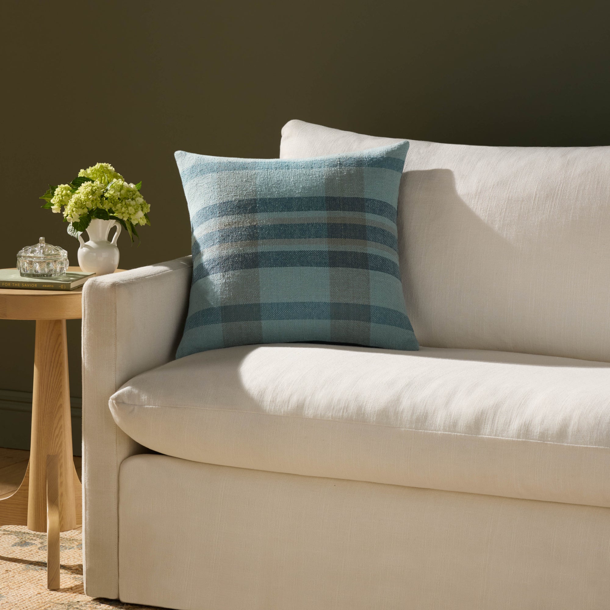 Chris Loves Julia x Loloi Andi Blue/Multi 18" x 18" Cover with Poly Pillow