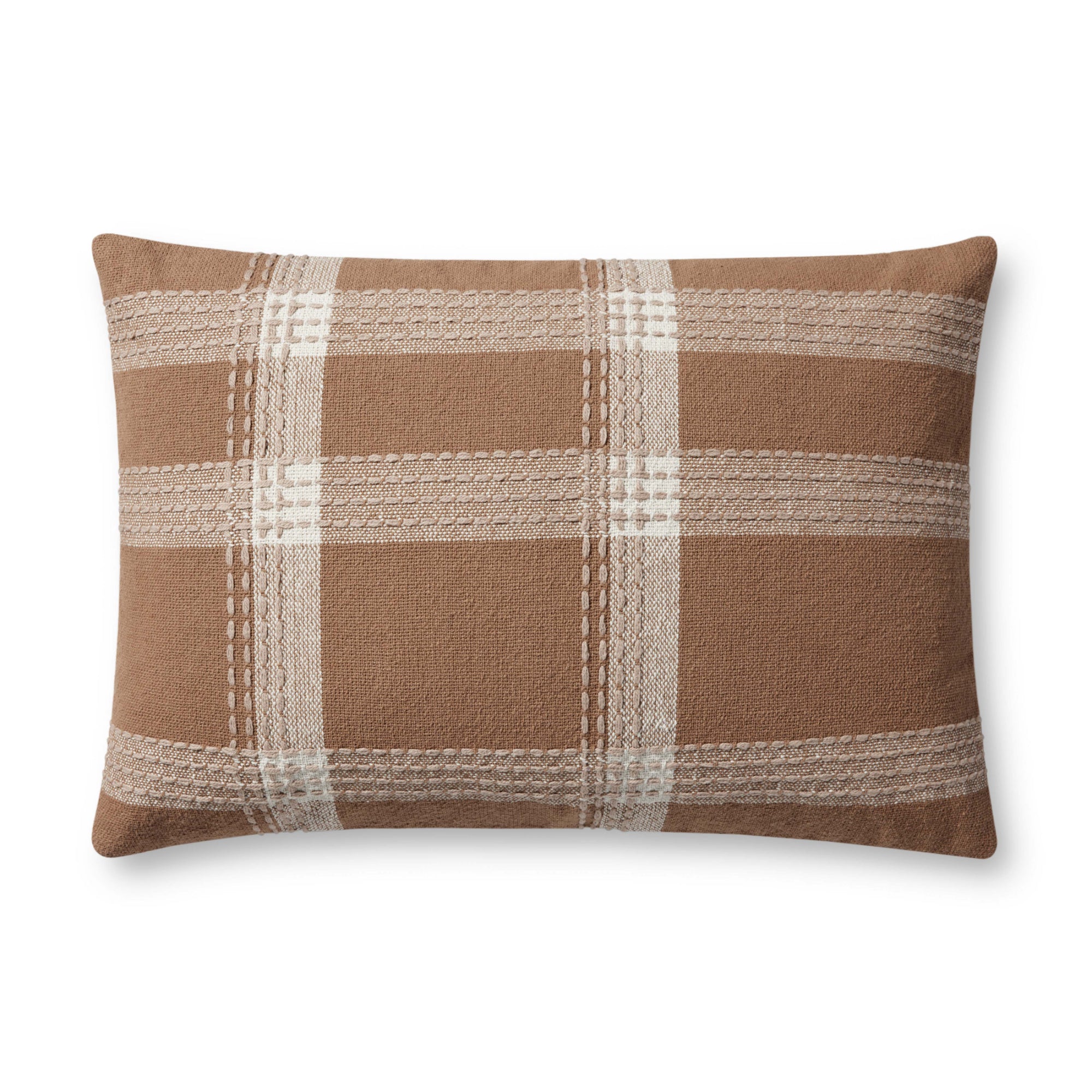 Jean Stoffer x Loloi PJS0016 Rust/Multi 16'' x 26'' Cover with Poly Pillow