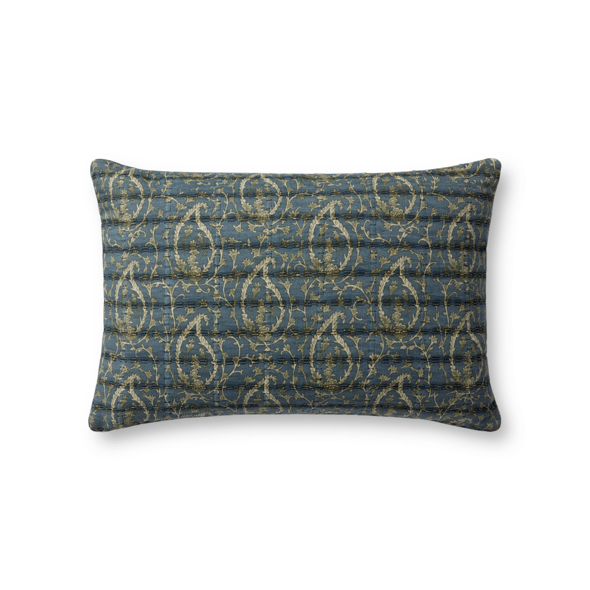 Jean Stoffer x Loloi PJS0025 Blue/Green 13'' x 21'' Cover with Poly Pillow